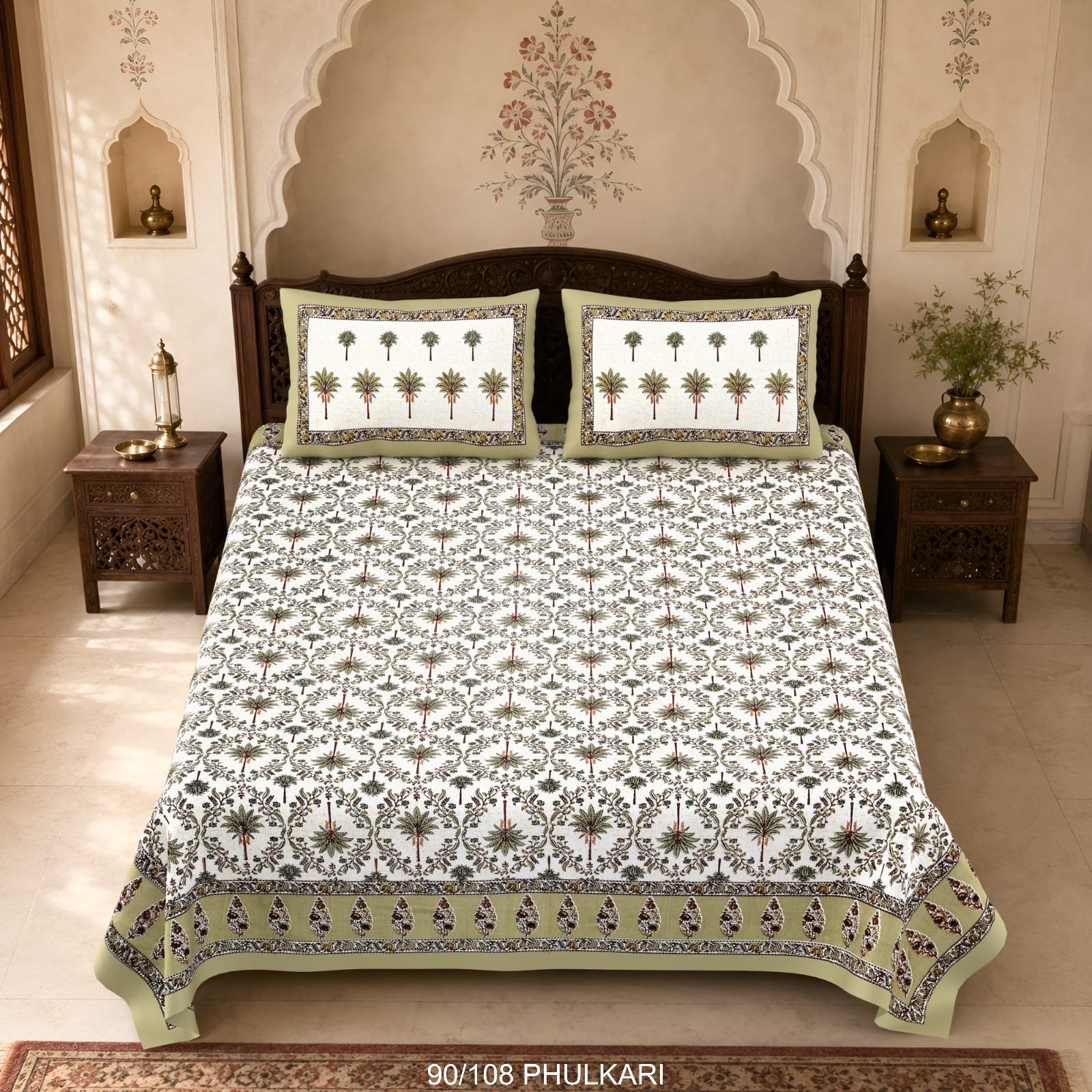 Cotton Viscose Printed Double Bedsheet