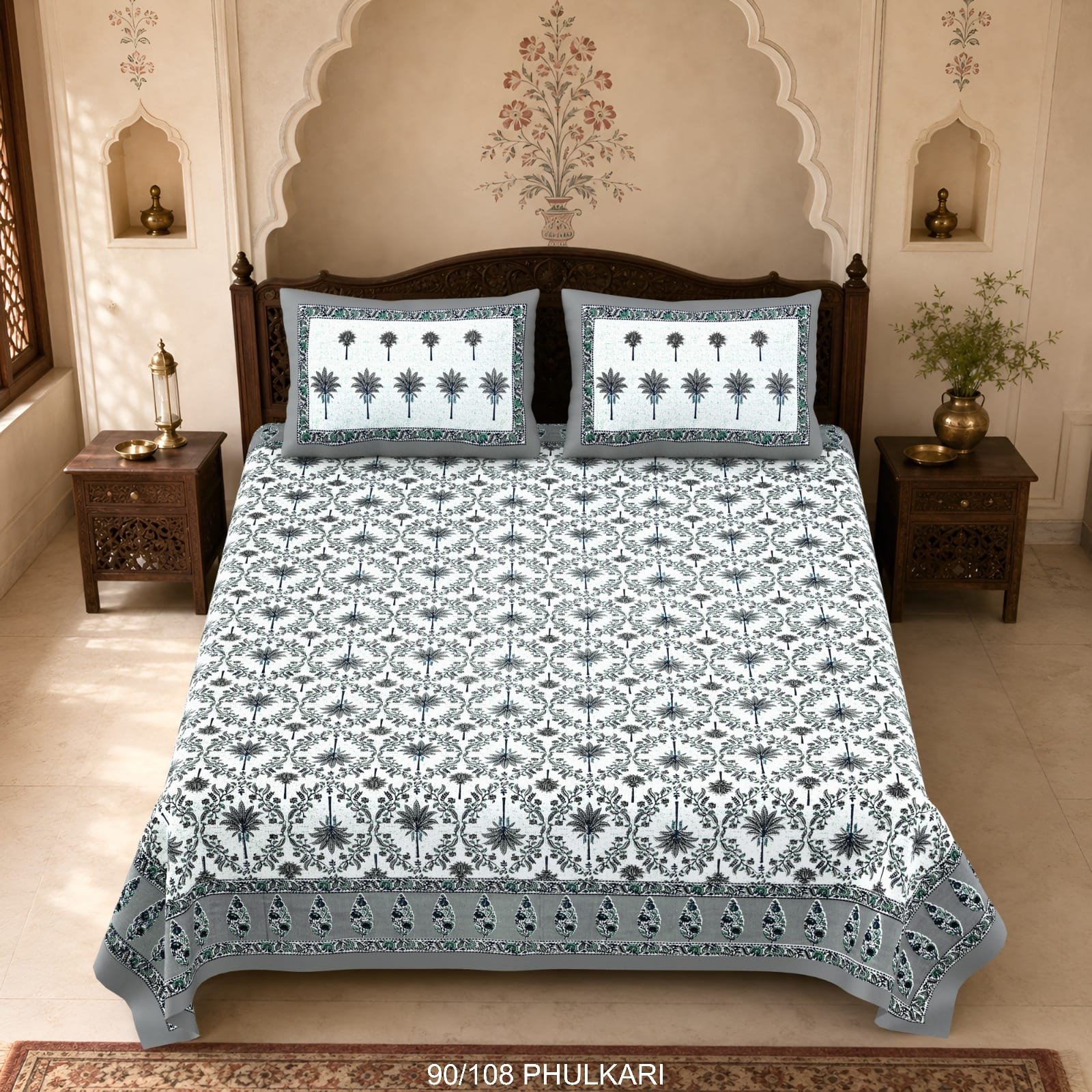 Cotton Viscose Printed Double Bedsheet