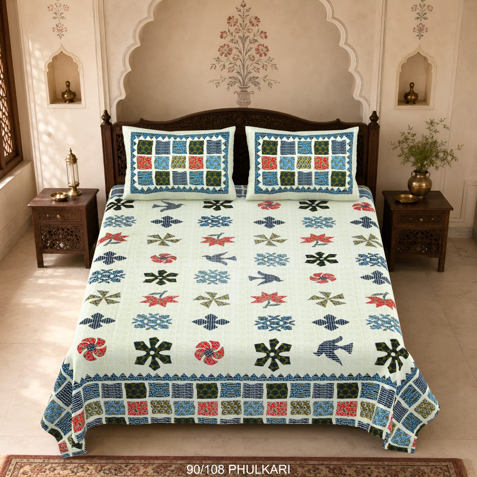 Cotton Viscose Printed Double Bedsheet