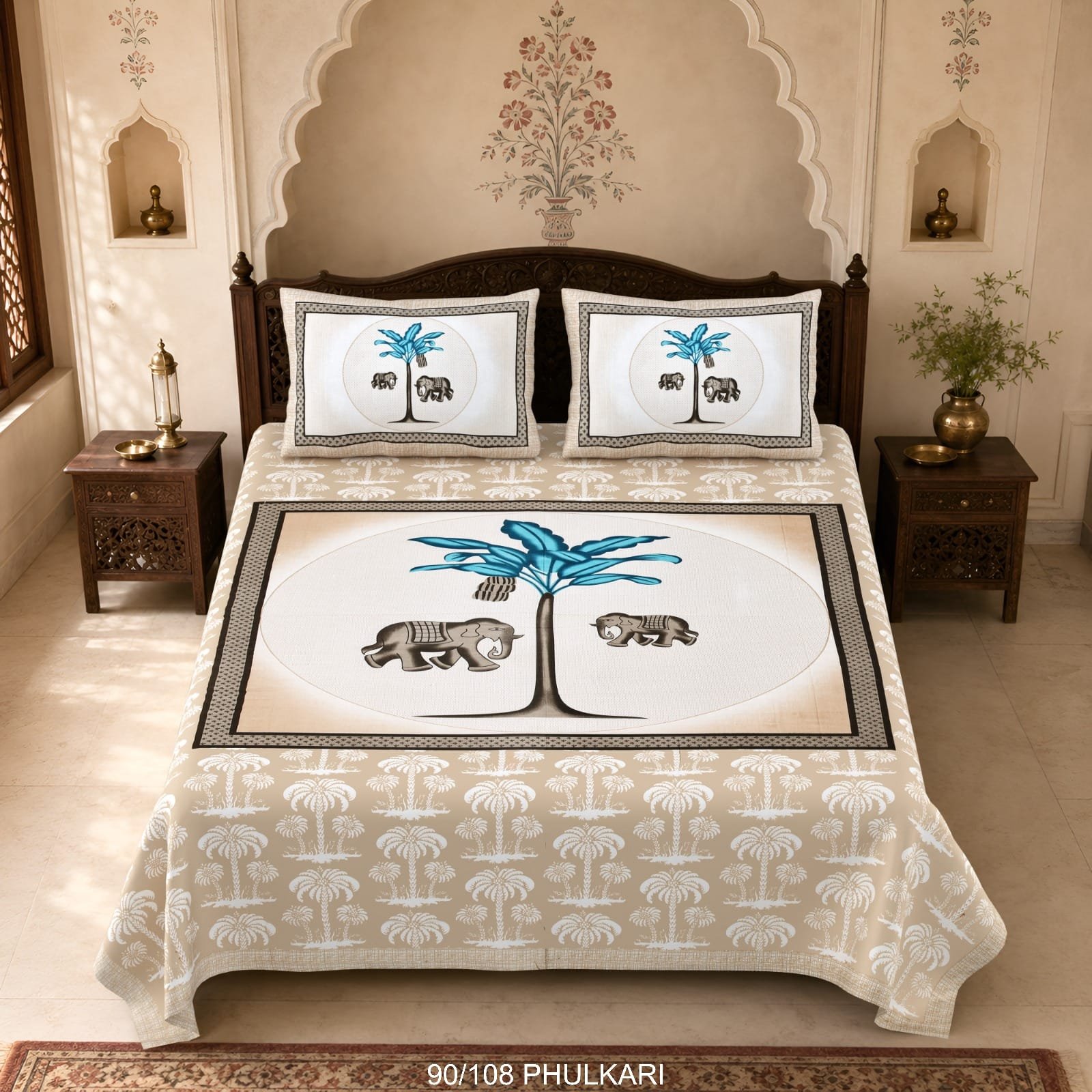 Cotton Viscose Printed Double Bedsheet