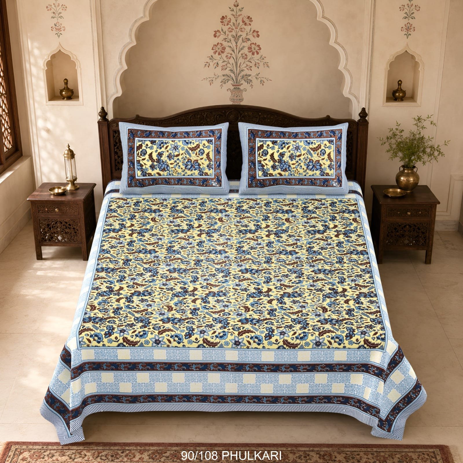 Cotton Viscose Printed Double Bedsheet