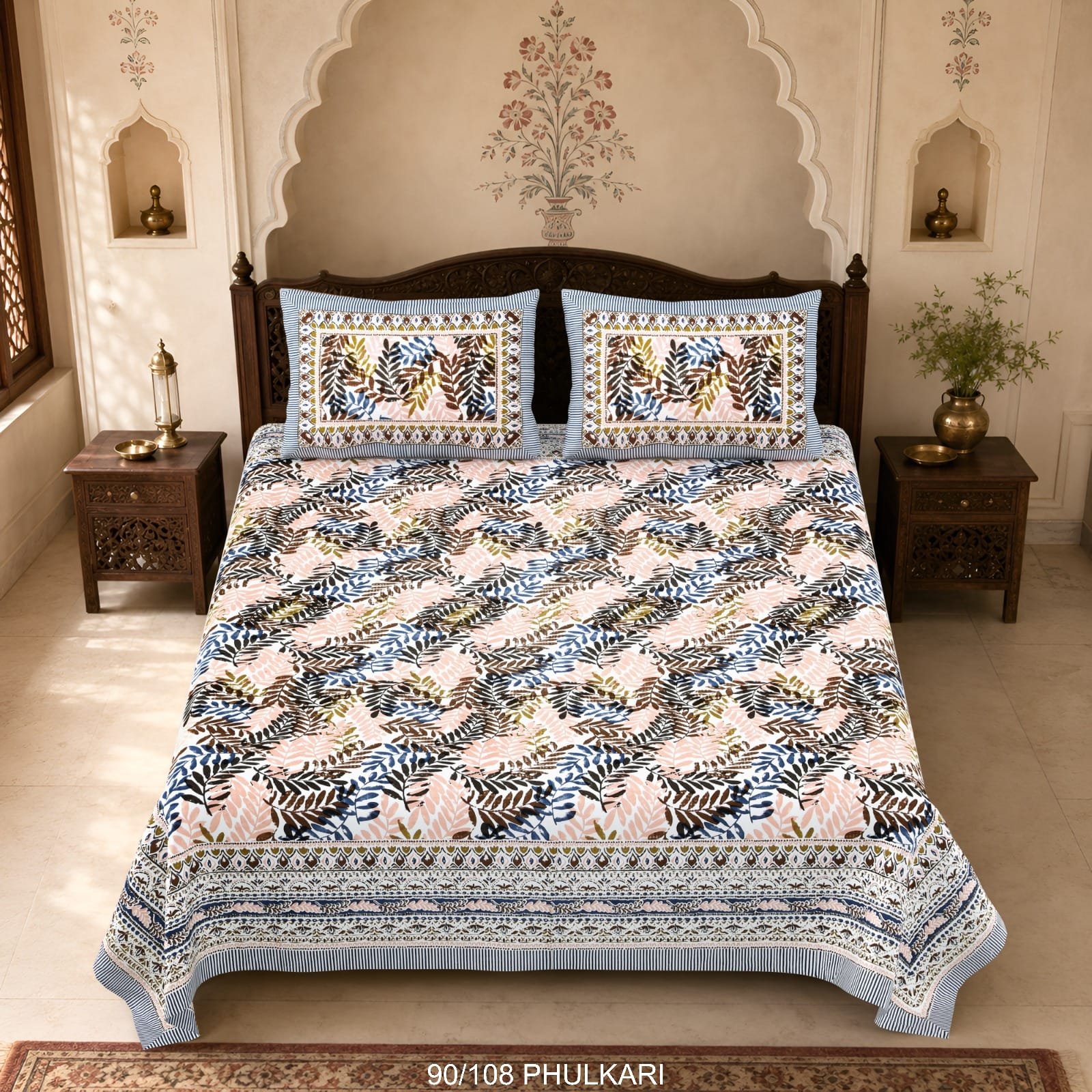 Cotton Viscose Printed Double Bedsheet