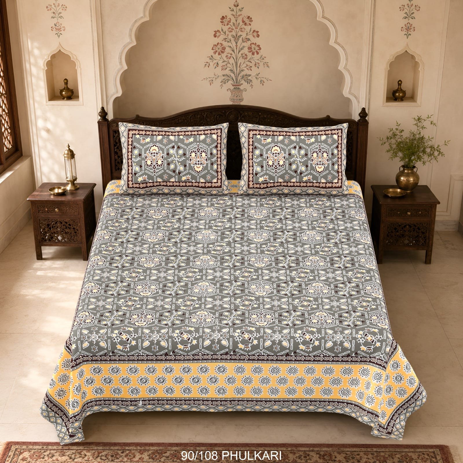 Cotton Viscose Printed Double Bedsheet