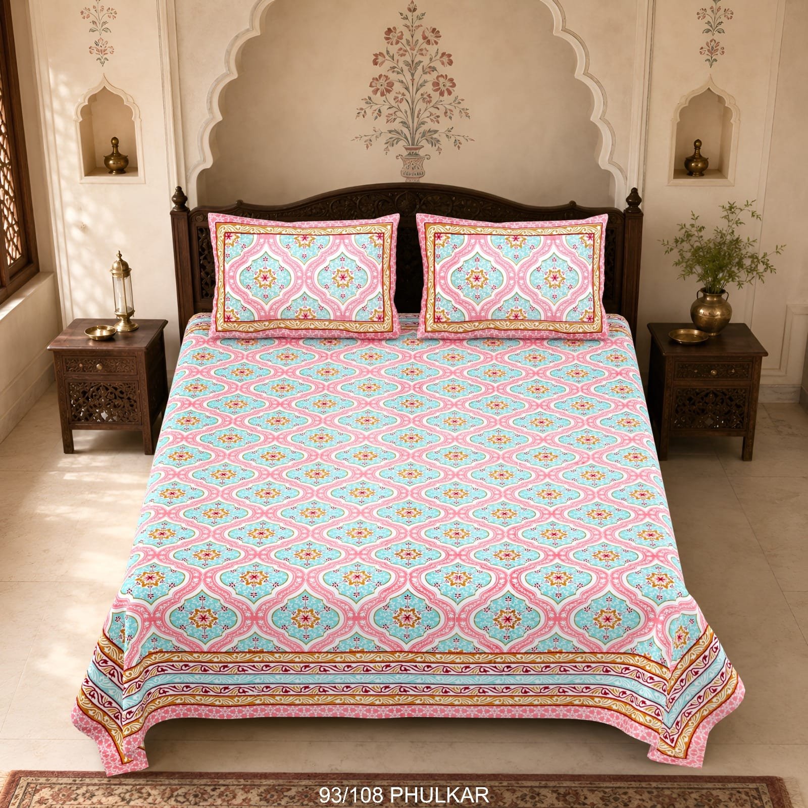 Cotton Viscose Printed Double Bedsheet