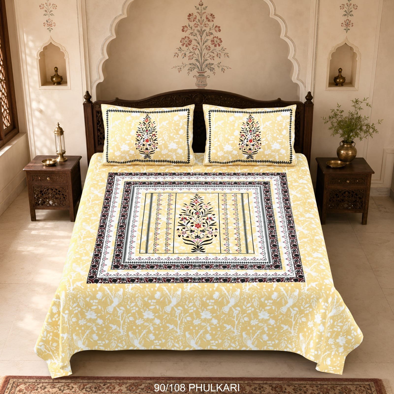 Cotton Viscose Printed Double Bedsheet