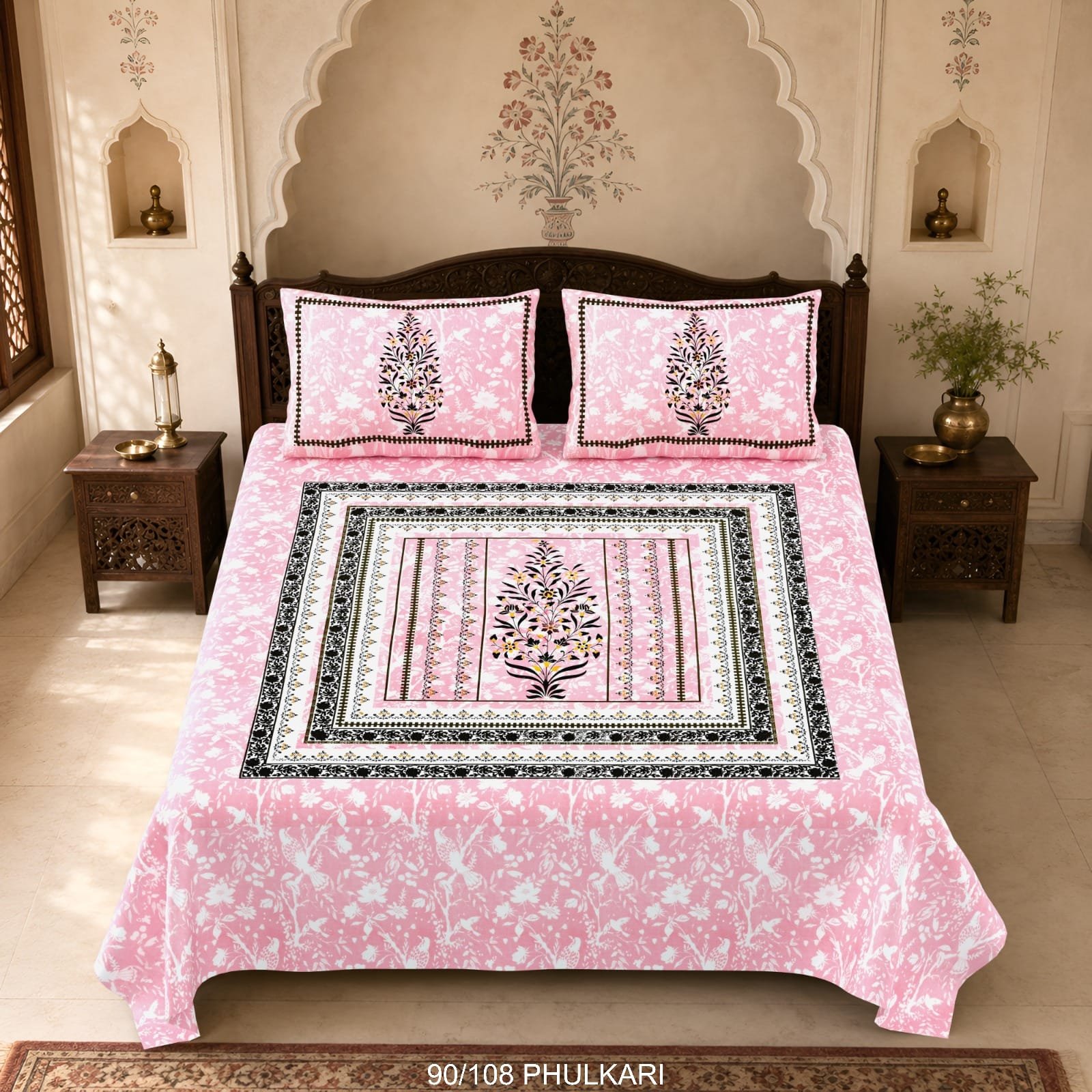 Cotton Viscose Printed Double Bedsheet
