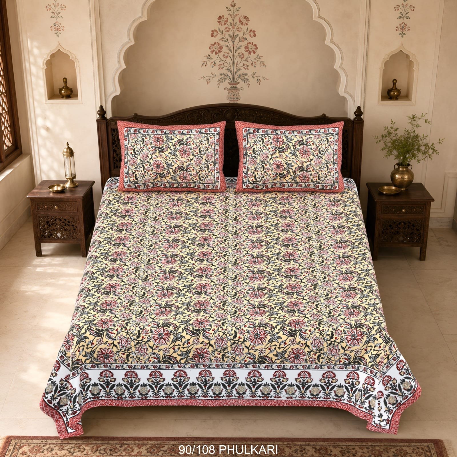 Cotton Viscose Printed Double Bedsheet