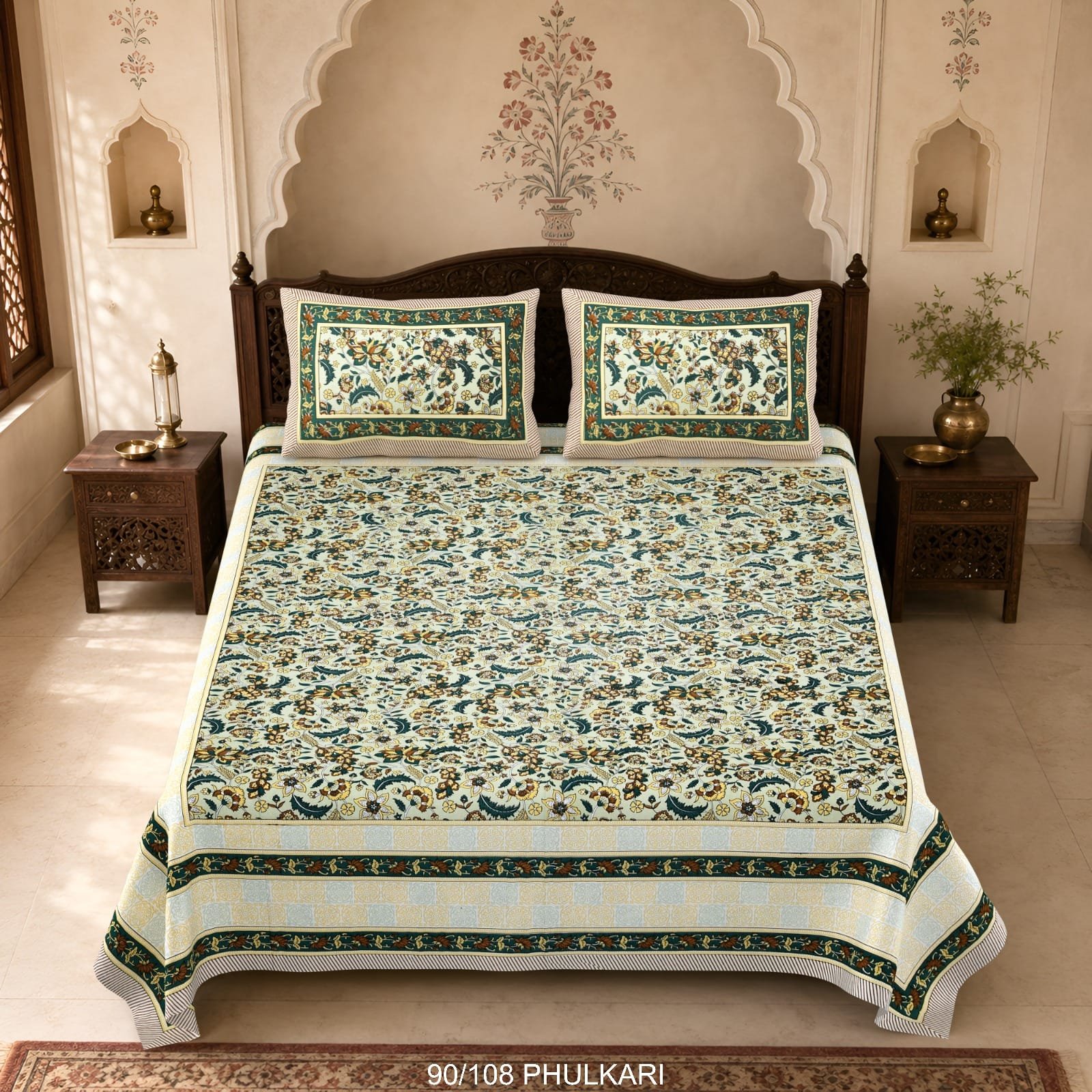Cotton Viscose Printed Double Bedsheet