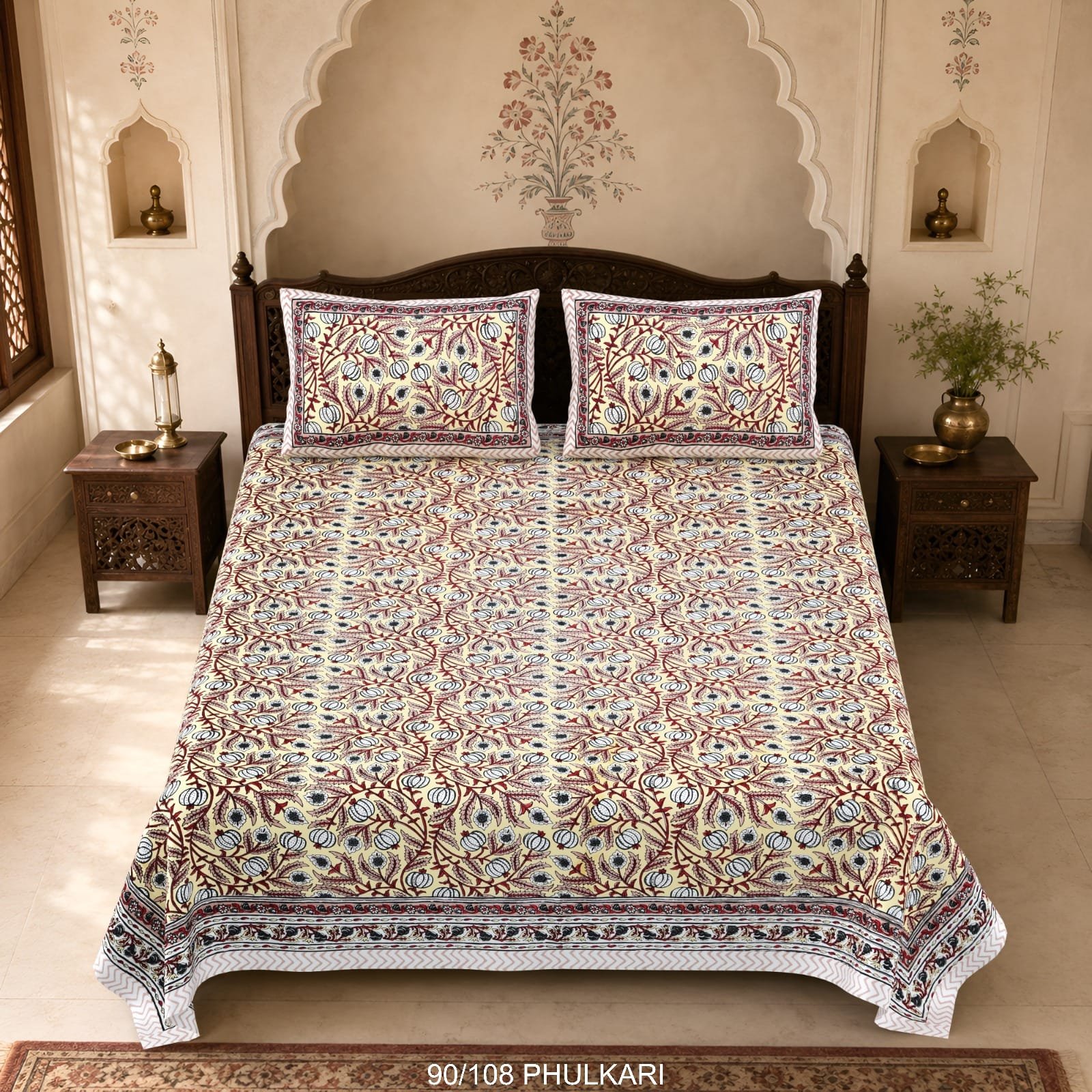 Cotton Viscose Printed Double Bedsheet