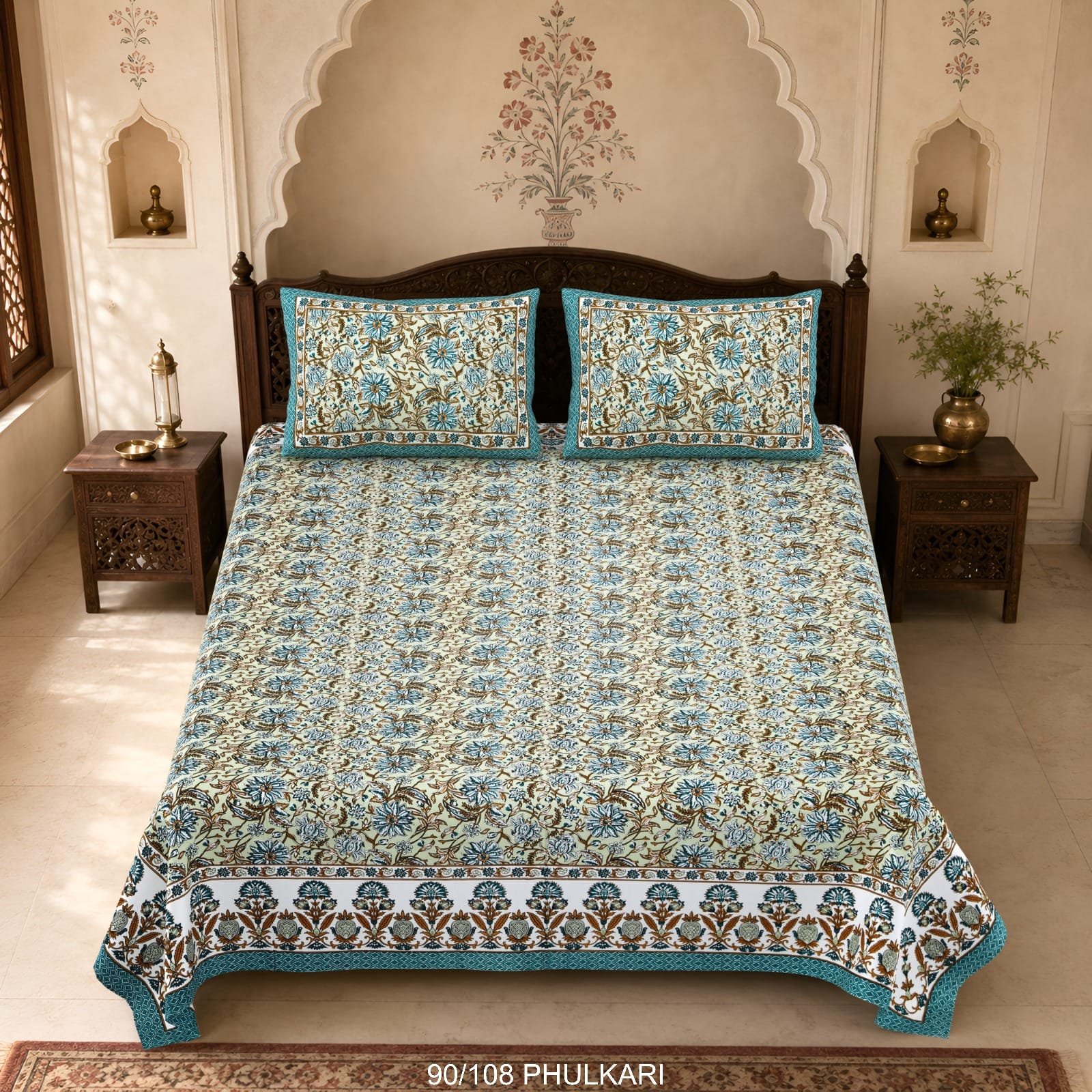 Cotton Viscose Printed Double Bedsheet