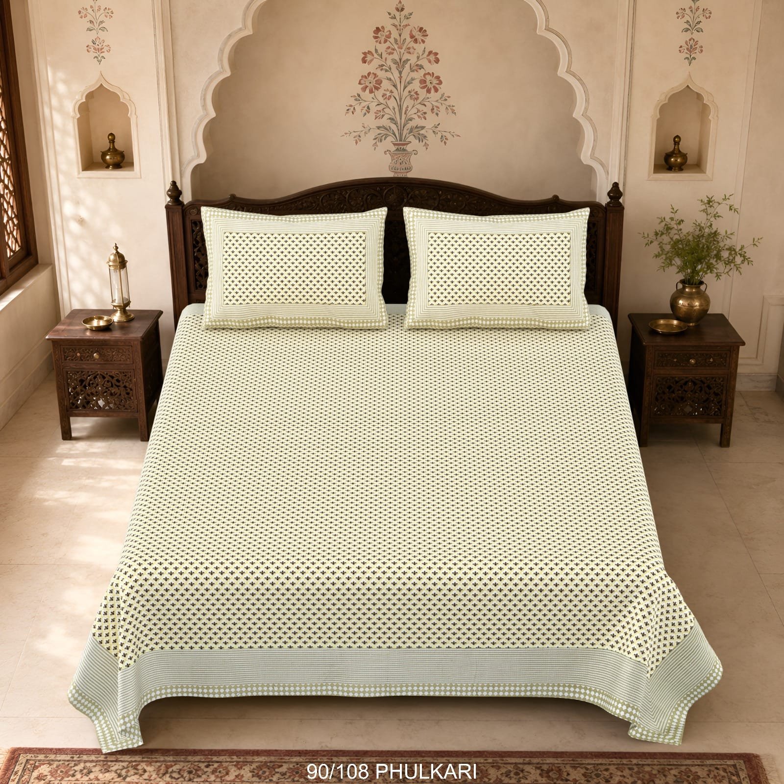 Cotton Viscose Printed Double Bedsheet