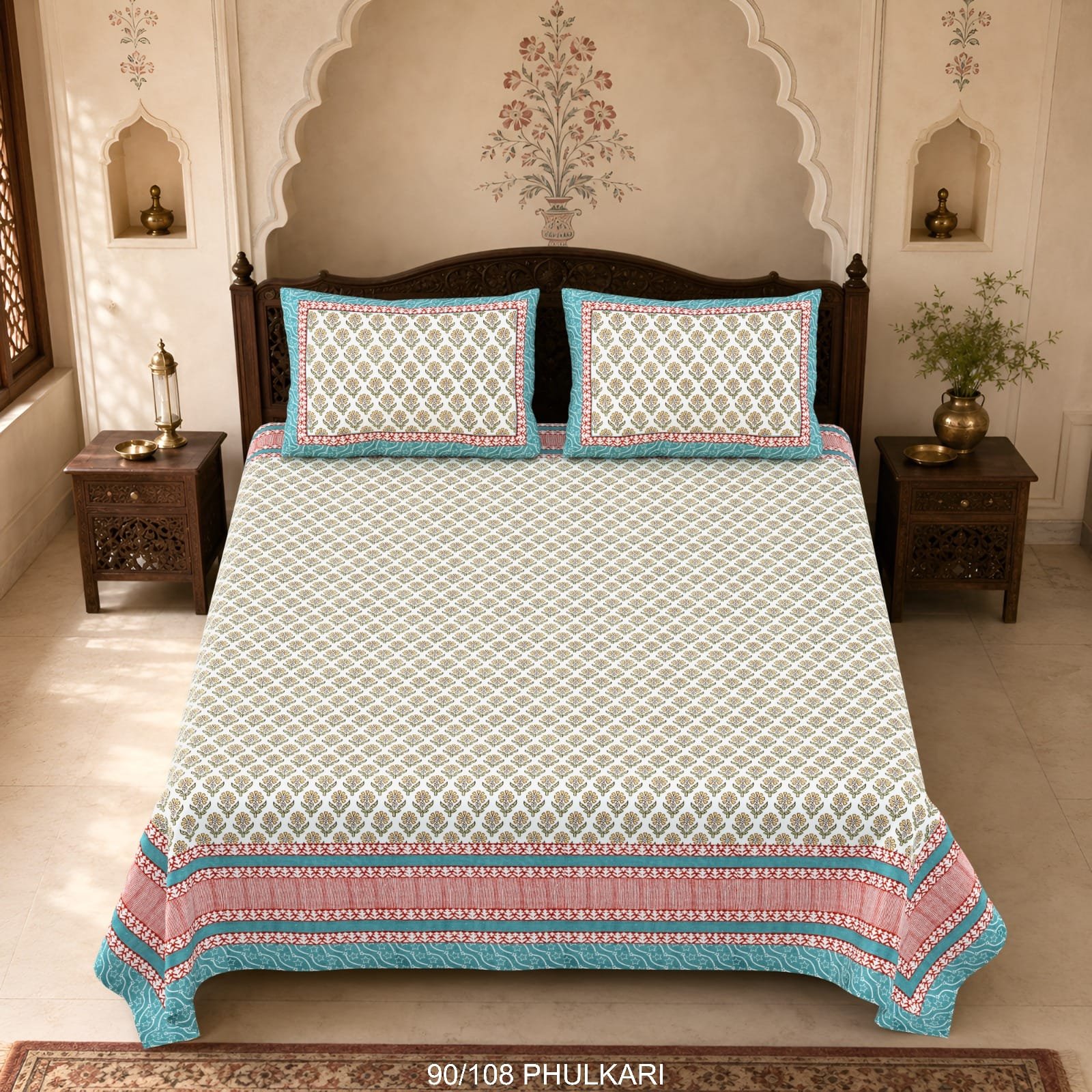 Cotton Viscose Printed Double Bedsheet