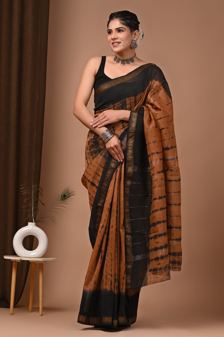 Maheshwari Hand Block Printed Saree