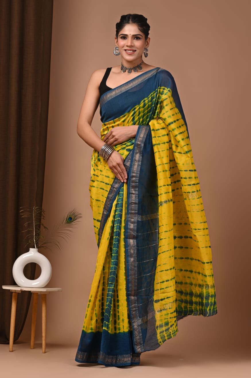 Maheshwari Hand Block Printed Saree