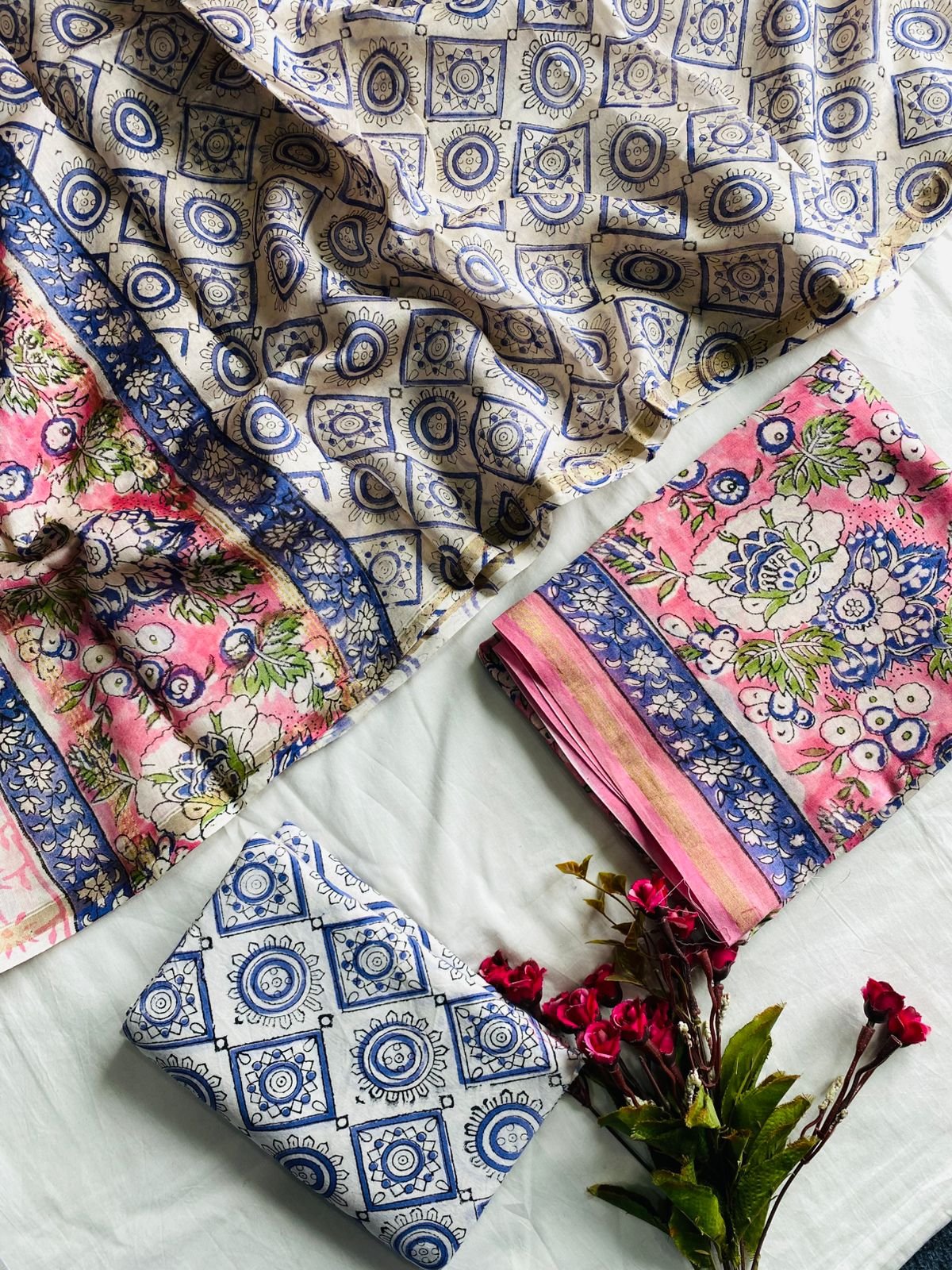 Chanderi Hand Block Printed Suit