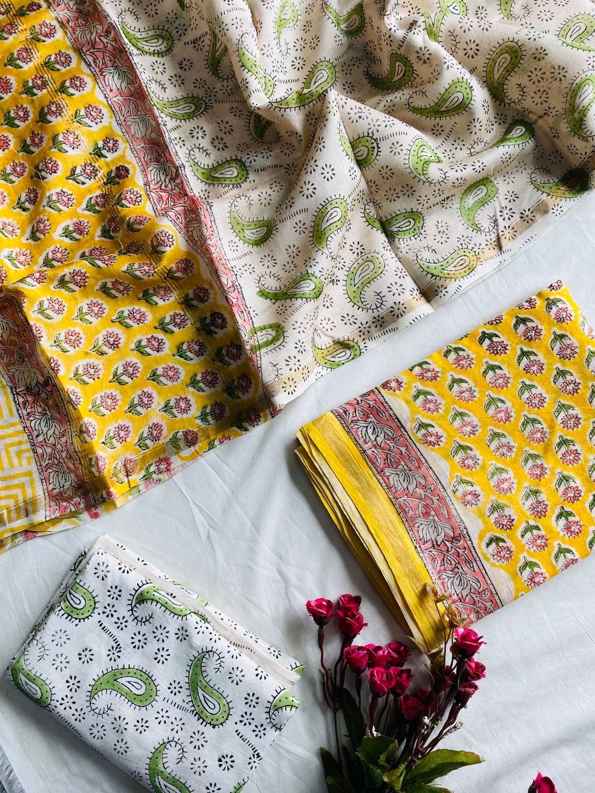 Chanderi Hand Block Printed Suit