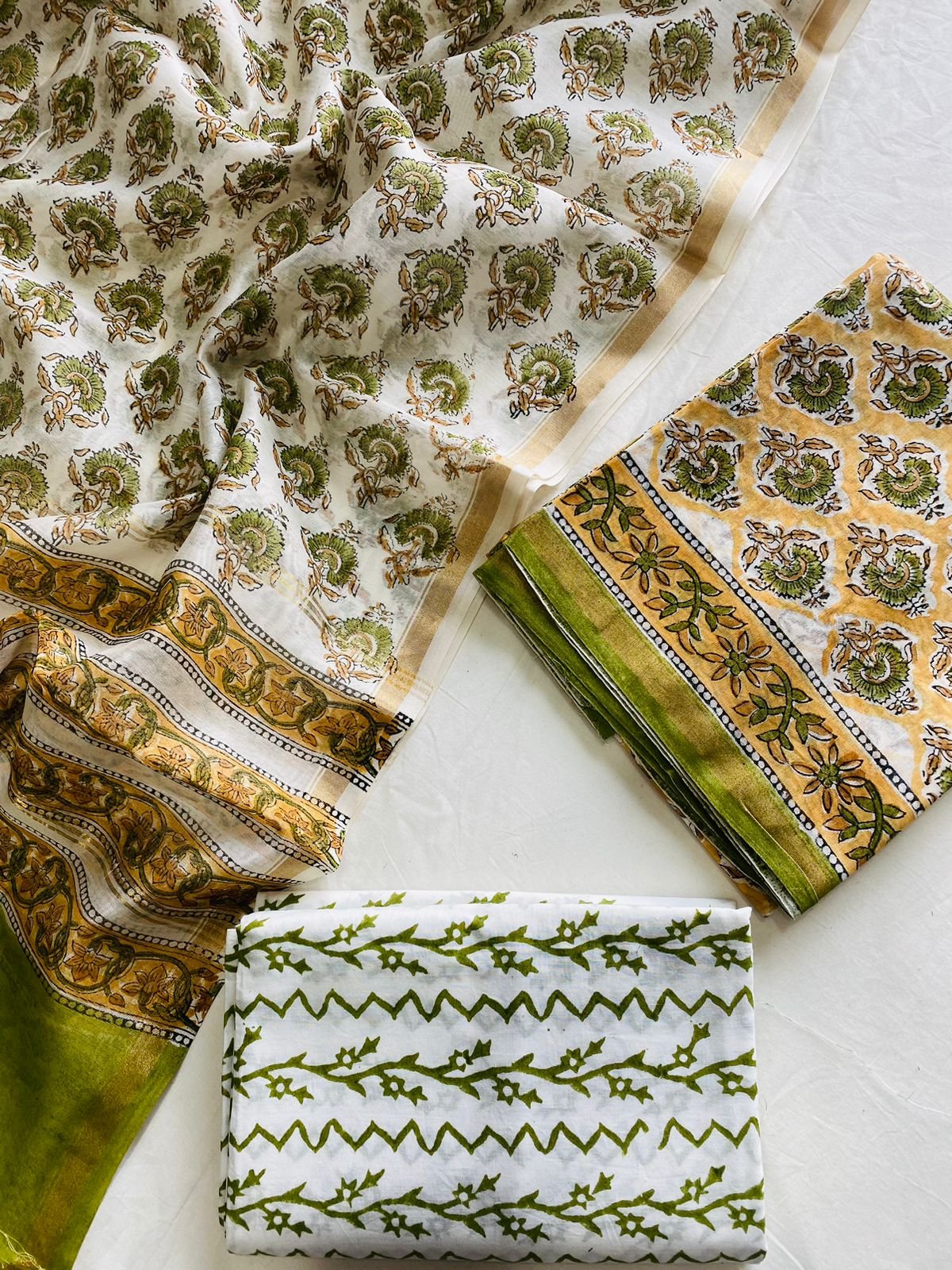 Chanderi Hand Block Printed Suit
