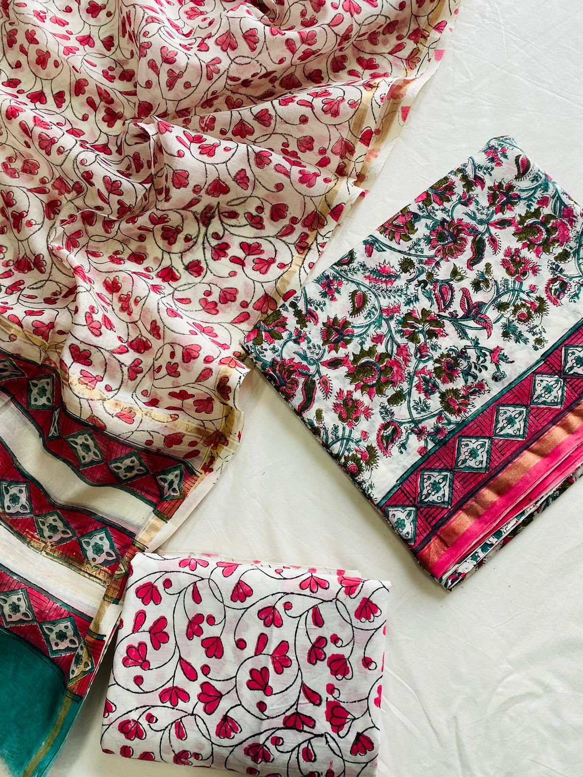 Chanderi Hand Block Printed Suit