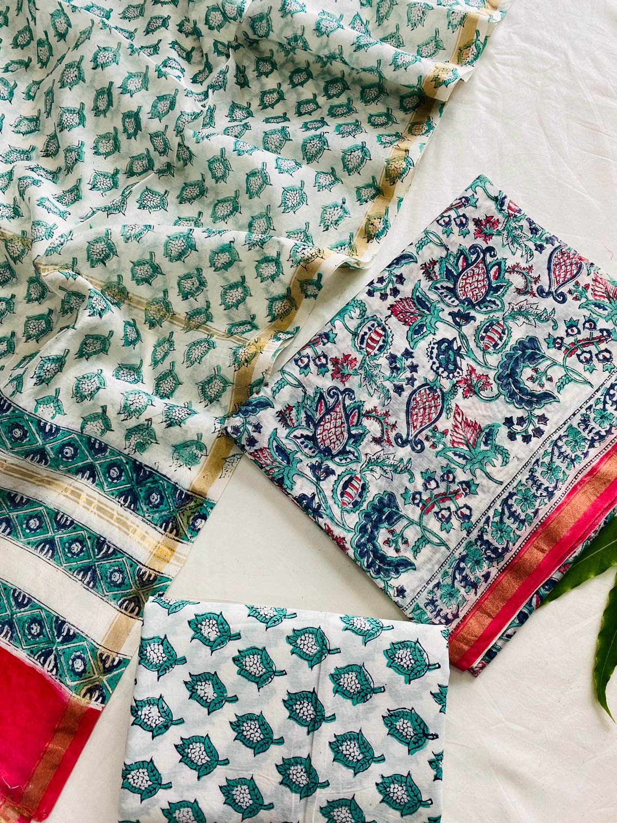 Chanderi Hand Block Printed Suit