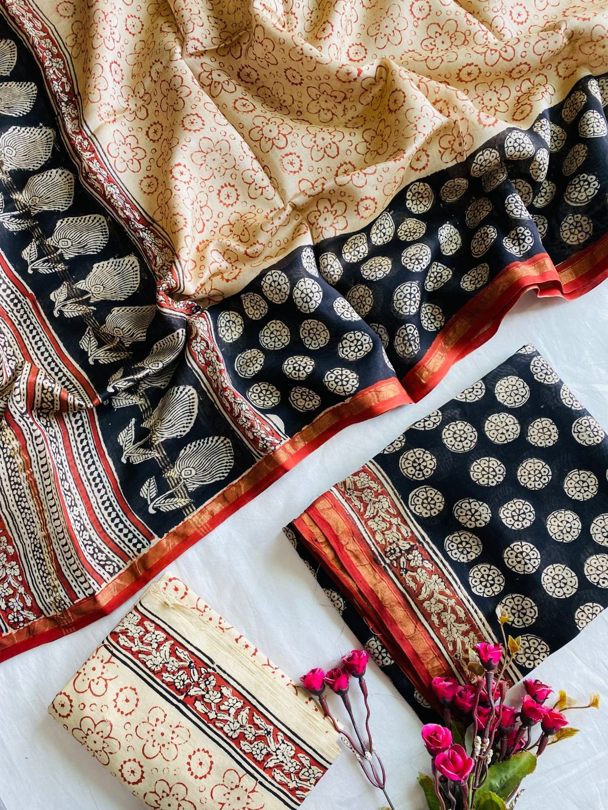 Chanderi Hand Block Printed Suit