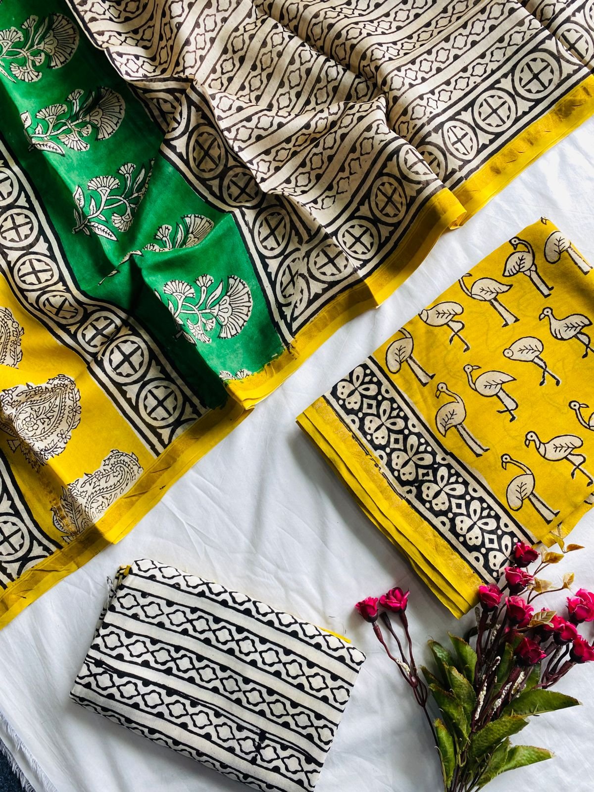 Chanderi Hand Block Printed Suit