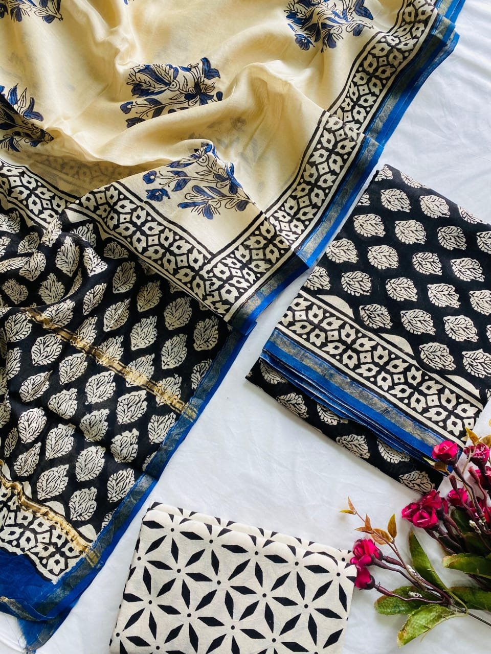 Chanderi Hand Block Printed Suit