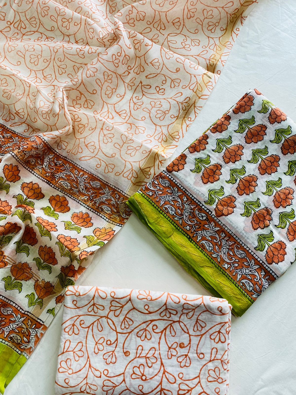 Chanderi Hand Block Printed Suit