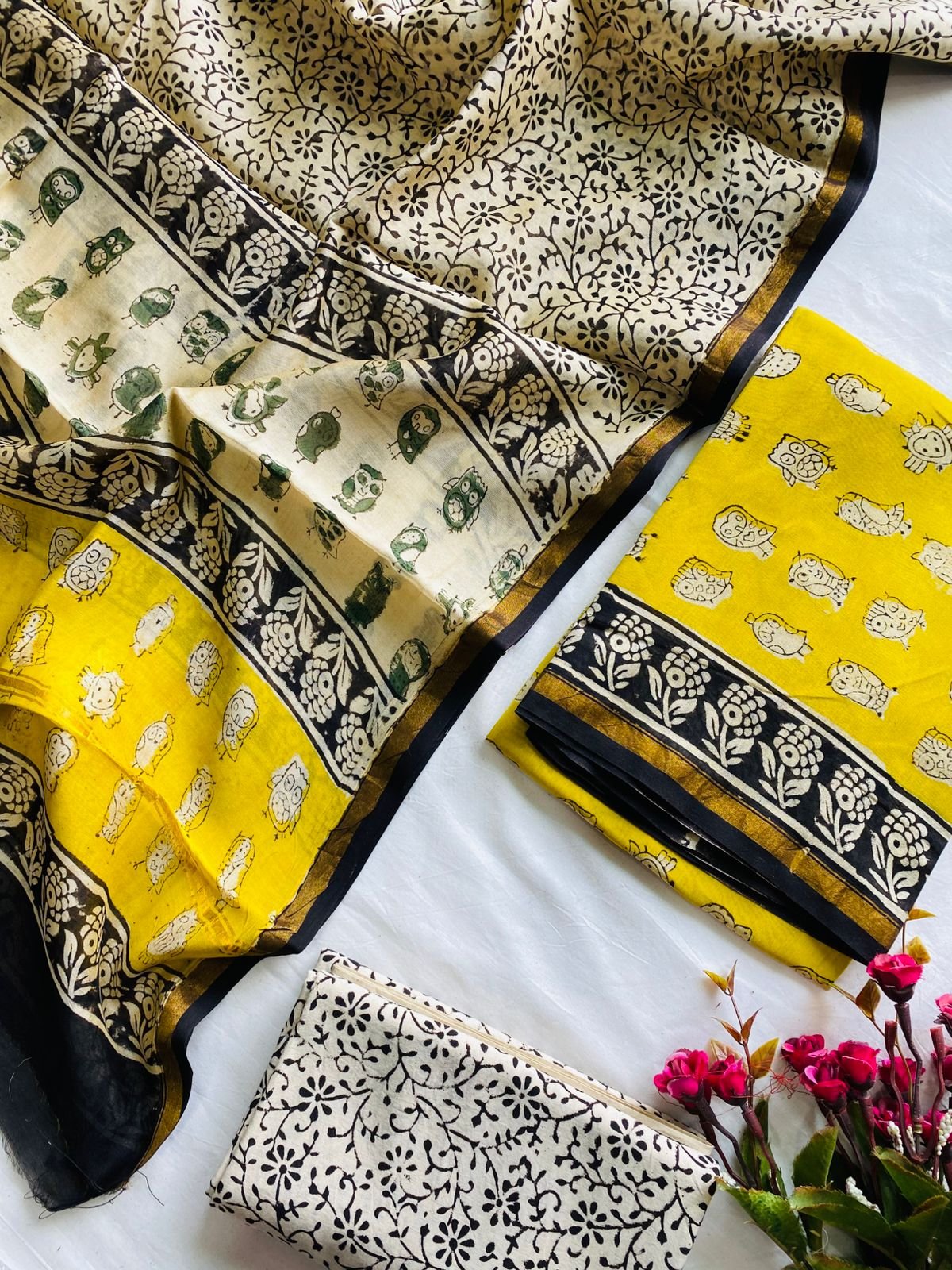 Chanderi Hand Block Printed Suit