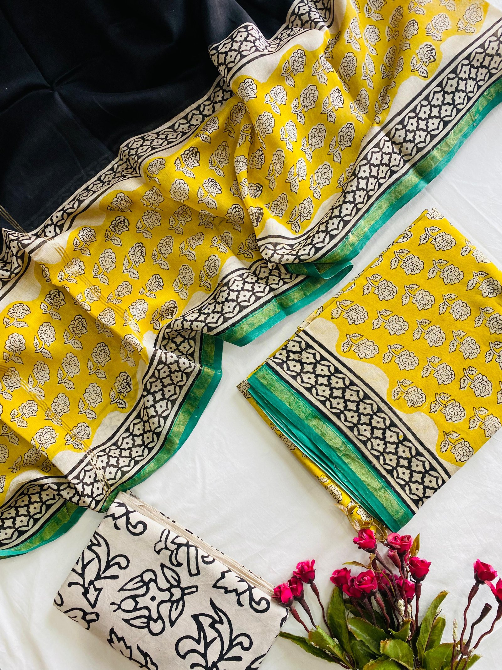 Chanderi Hand Block Printed Suit