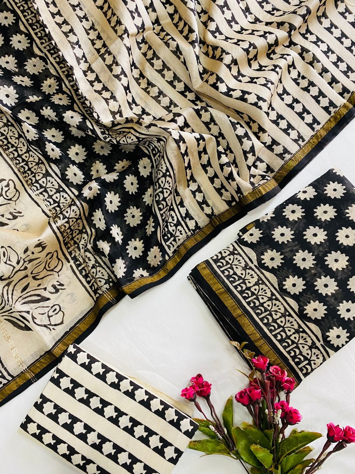 Chanderi Hand Block Printed Suit