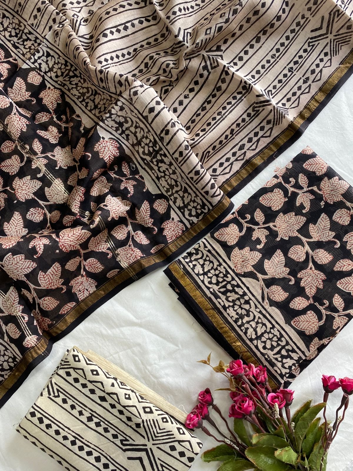 Chanderi Hand Block Printed Suit