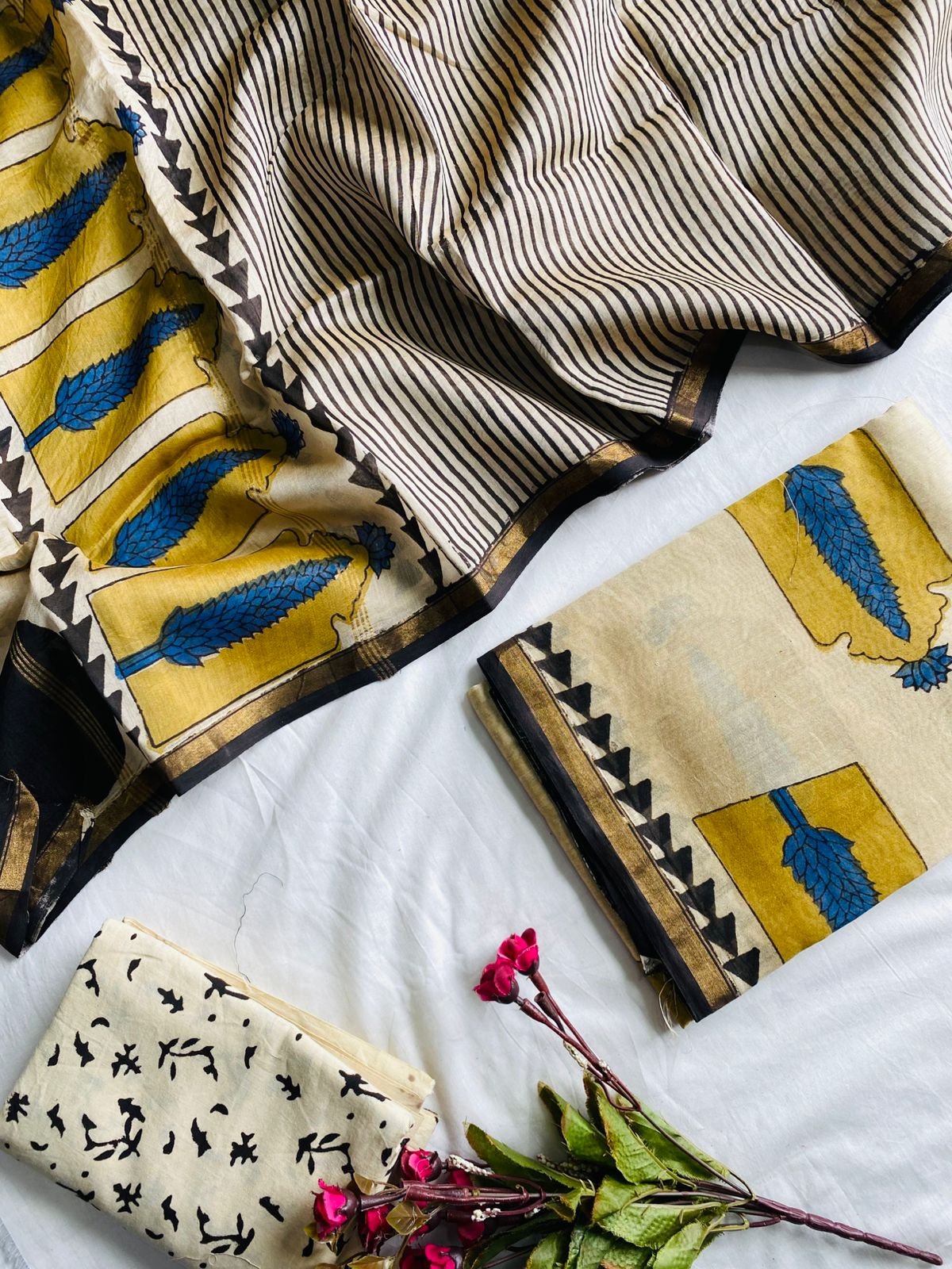 Chanderi Hand Block Printed Suit