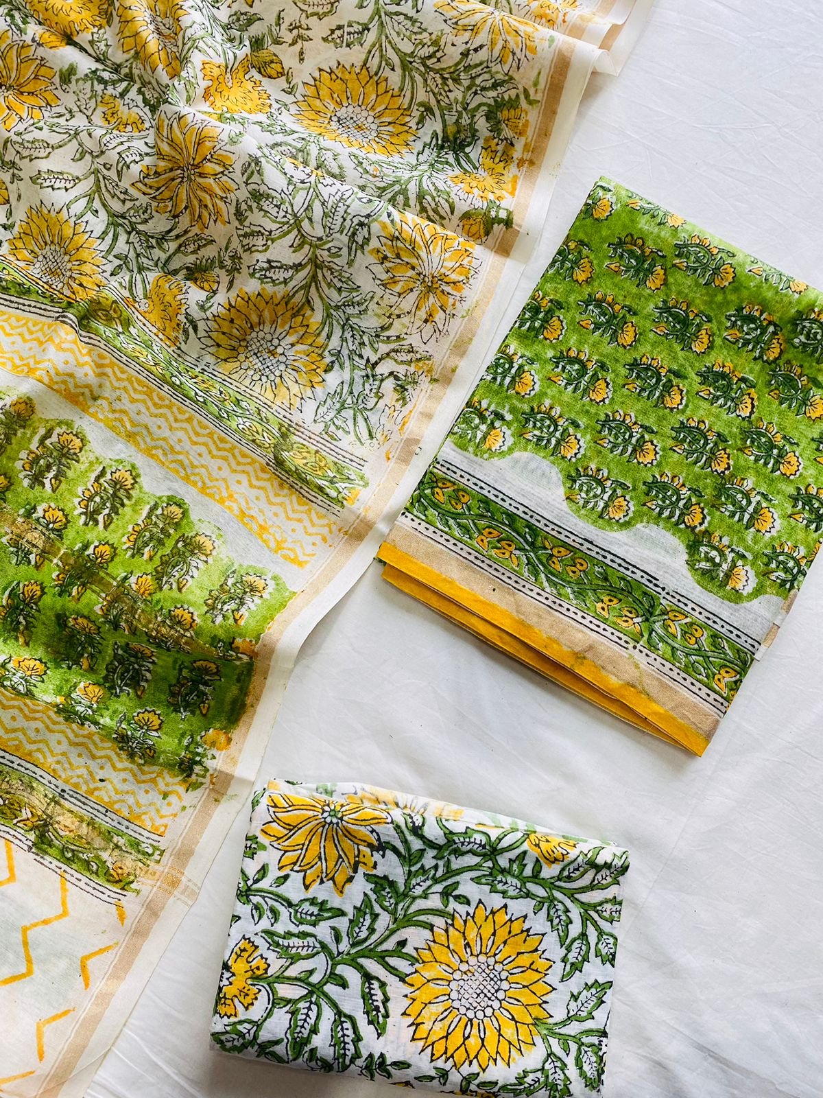 Chanderi Hand Block Printed Suit