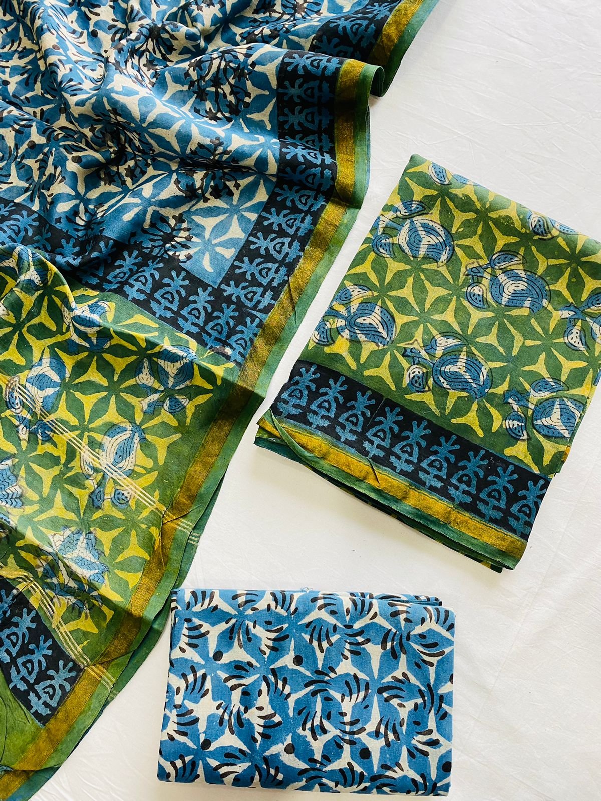 Chanderi Hand Block Printed Suit