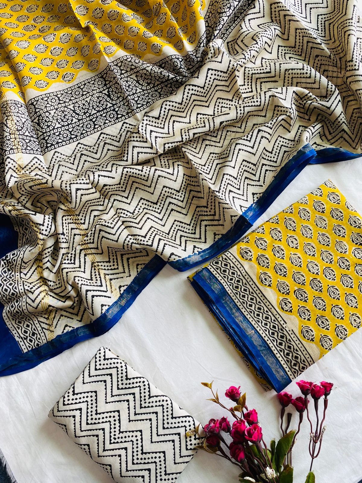 Chanderi Hand Block Printed Suit
