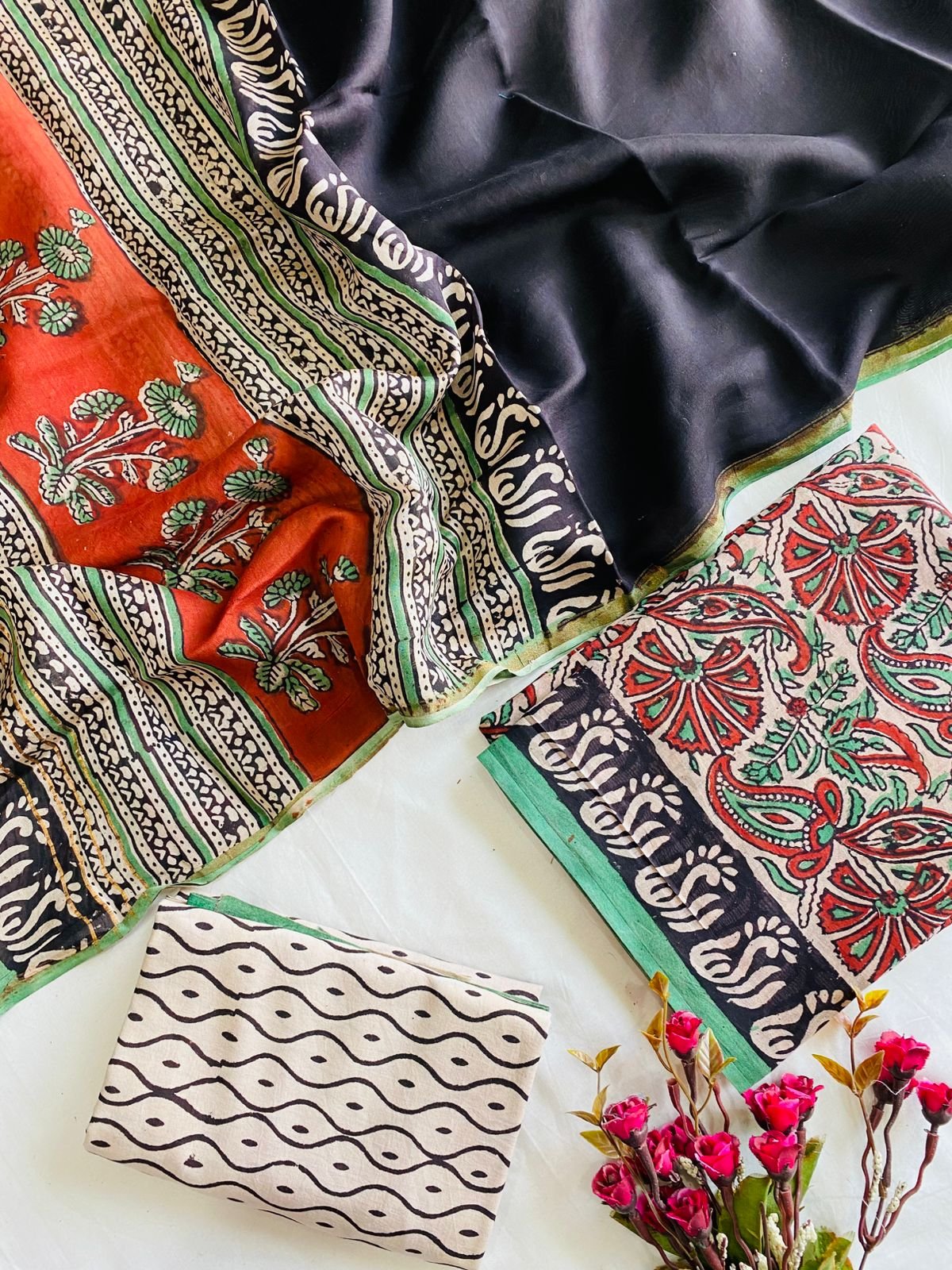 Chanderi Hand Block Printed Suit