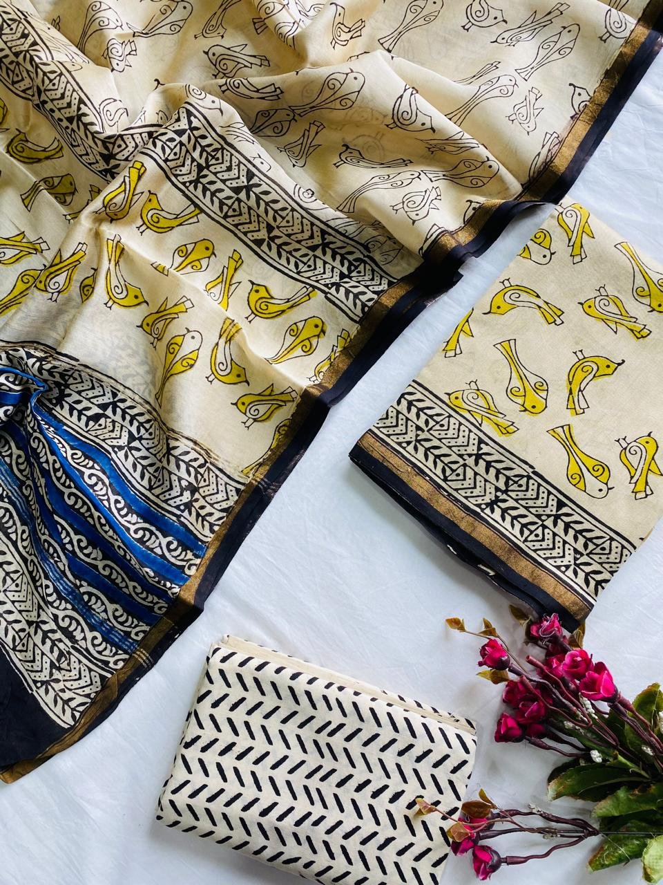 Chanderi Hand Block Printed Suit
