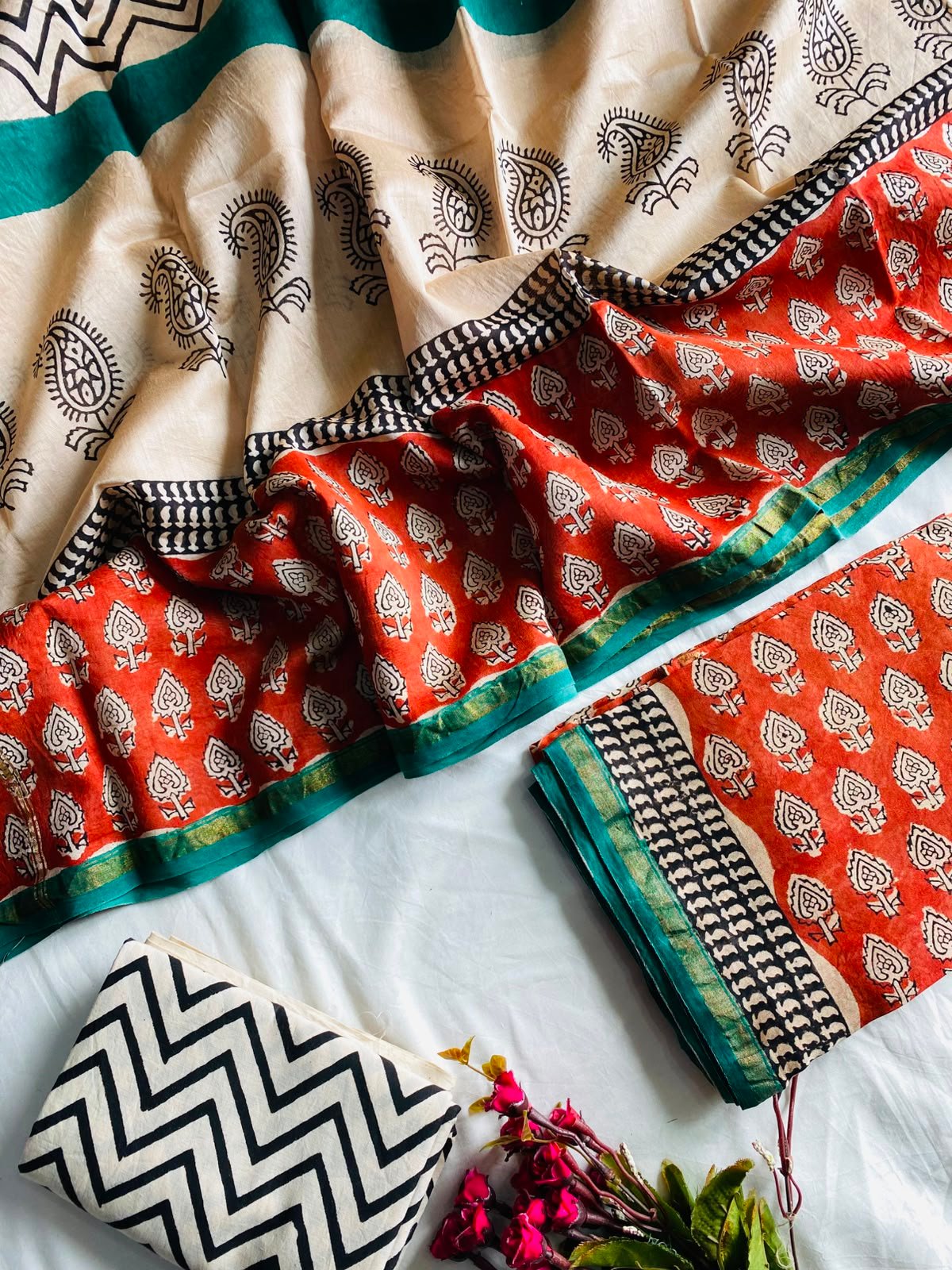 Chanderi Hand Block Printed Suit