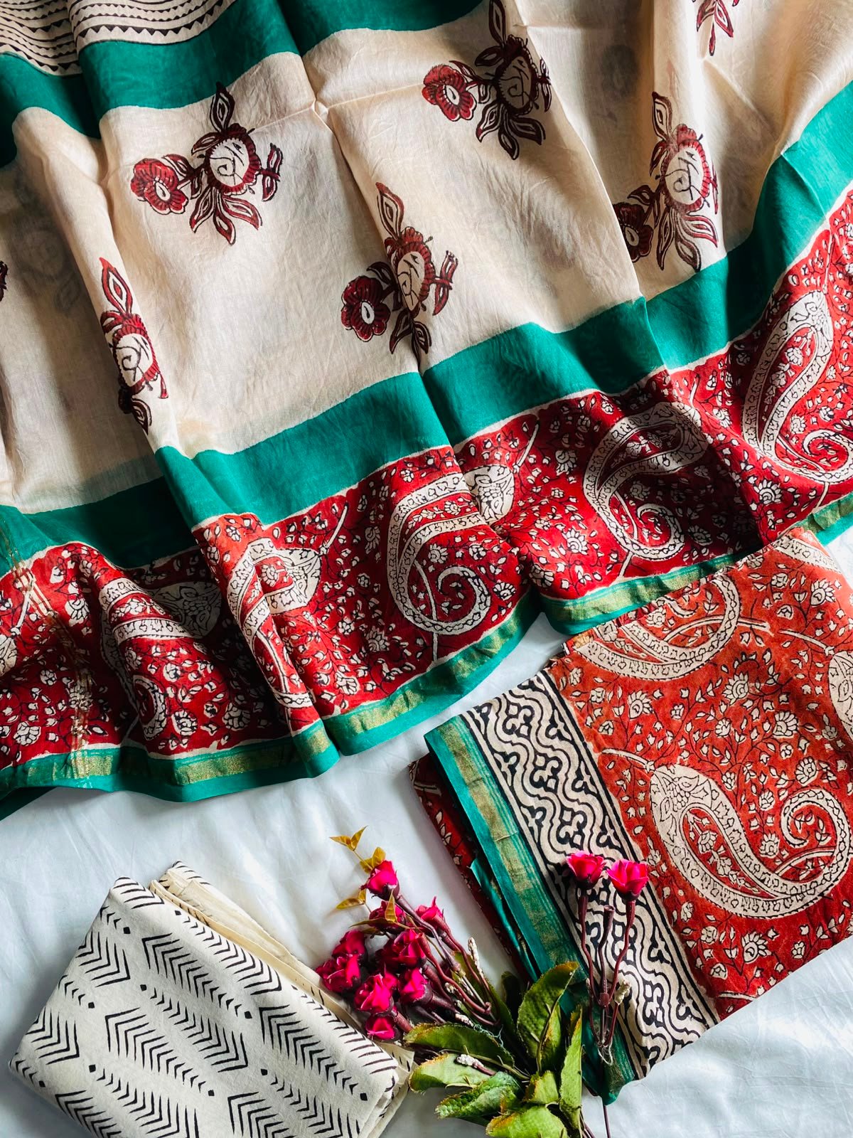Chanderi Hand Block Printed Suit