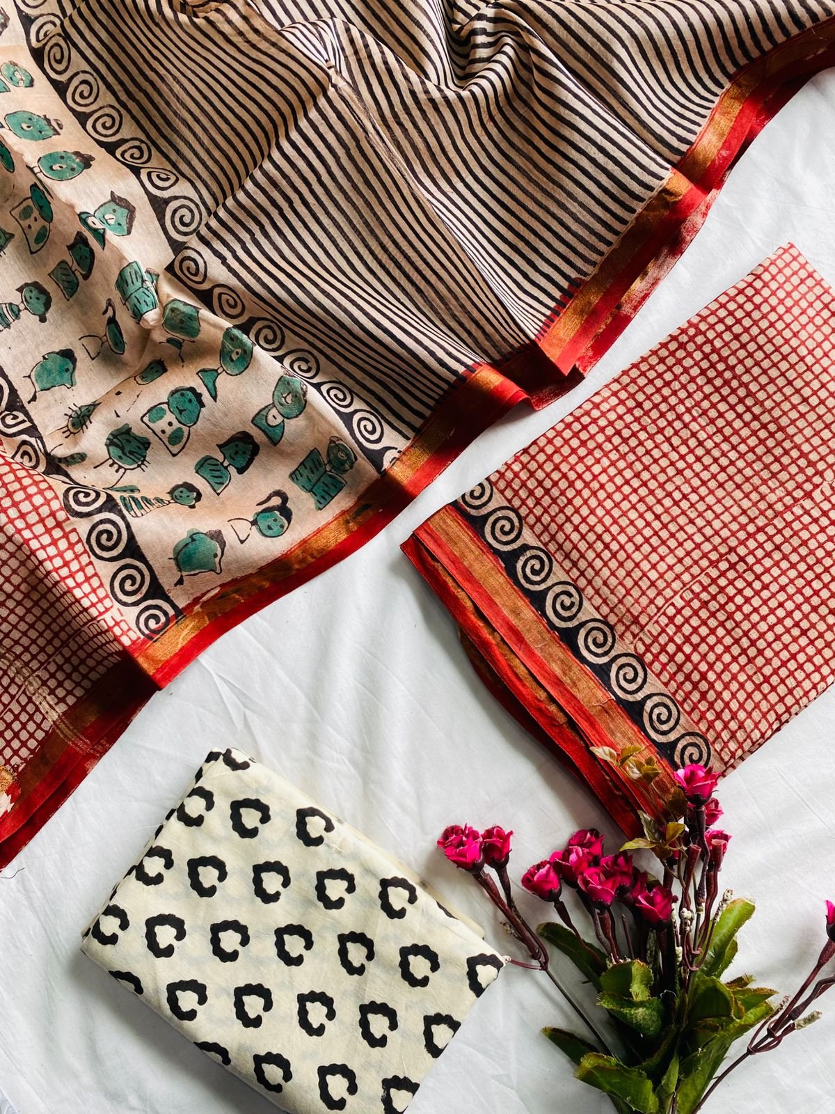 Chanderi Hand Block Printed Suit