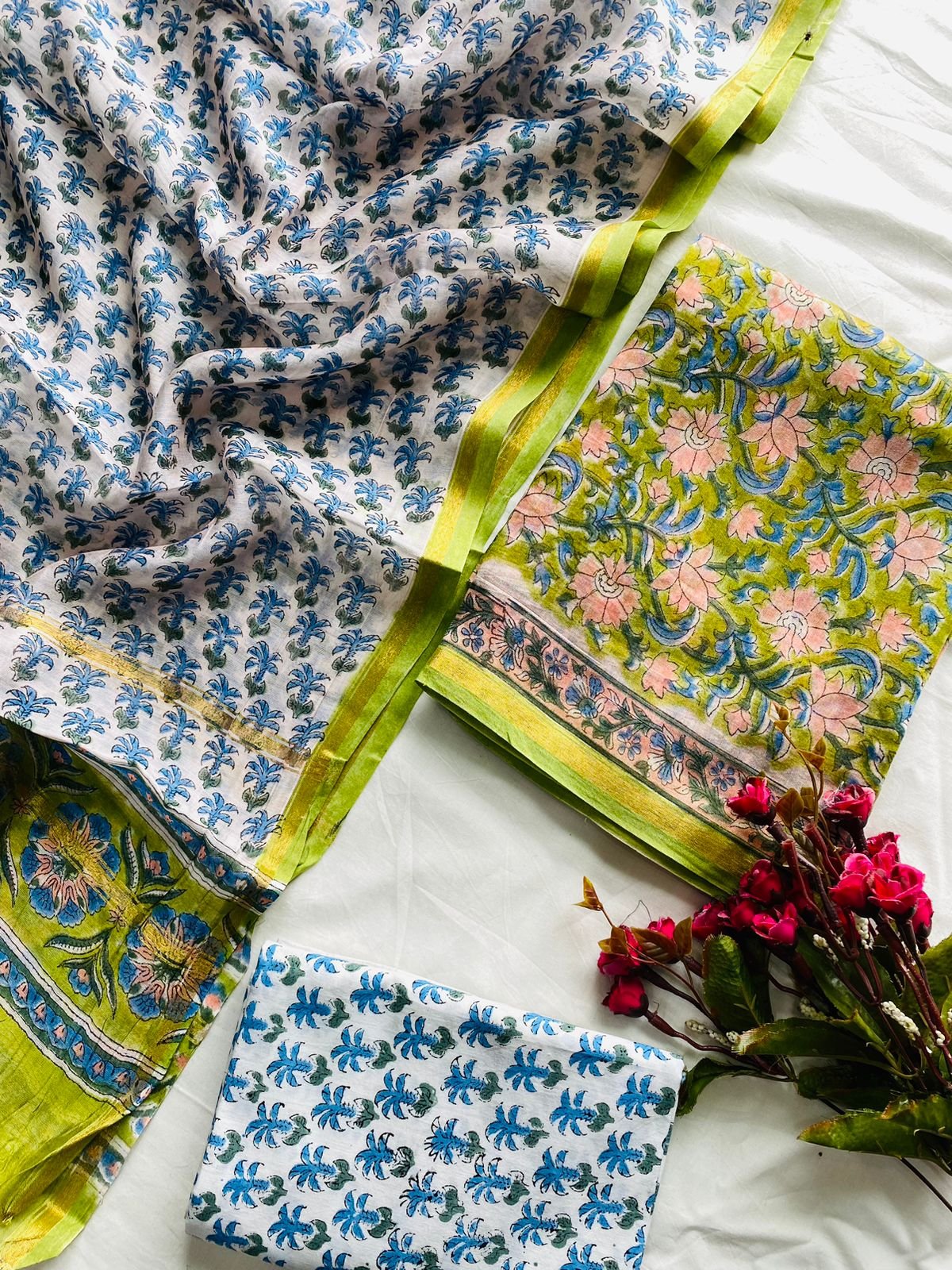 Chanderi Hand Block Printed Suit