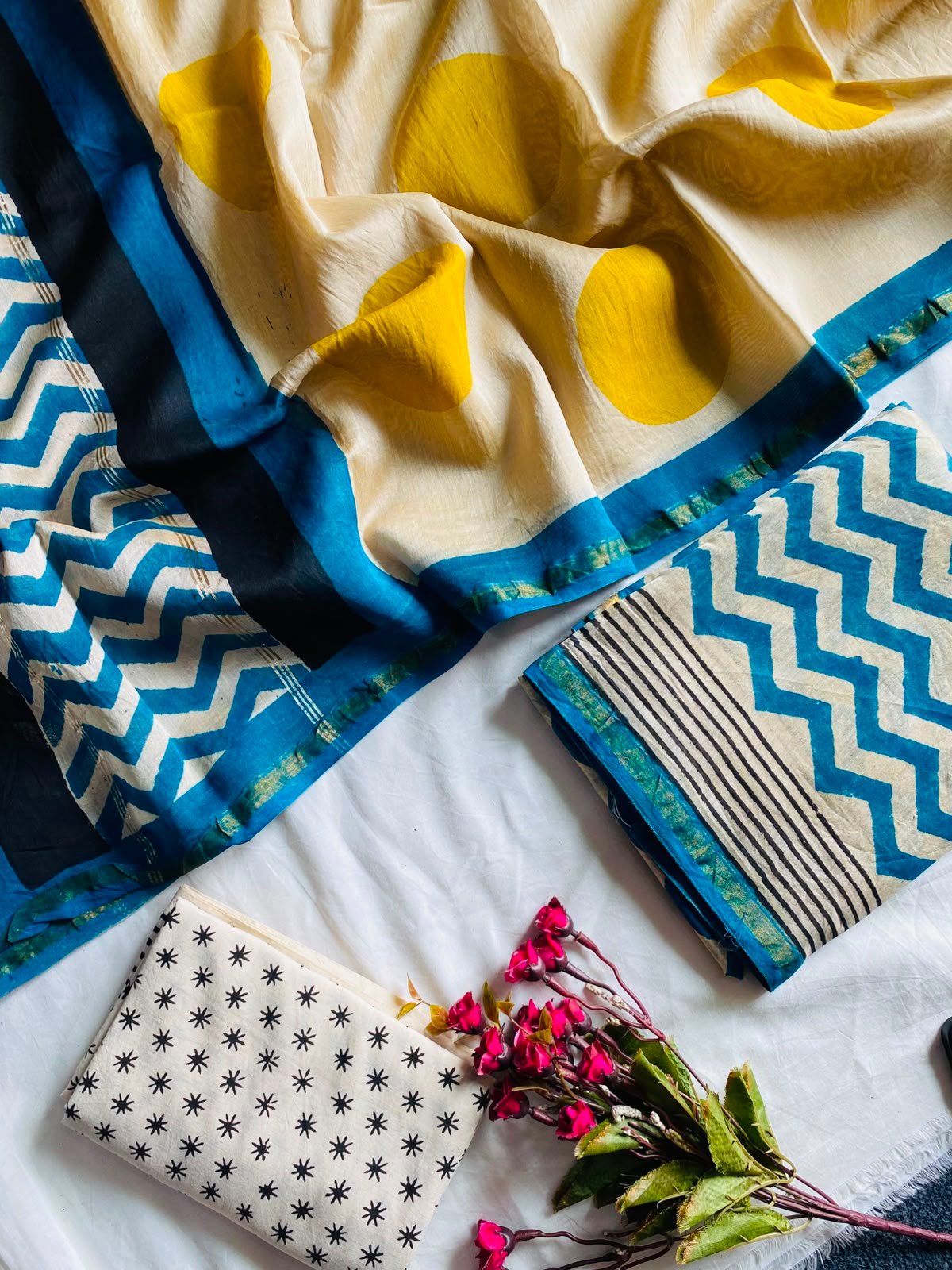 Chanderi Hand Block Printed Suit