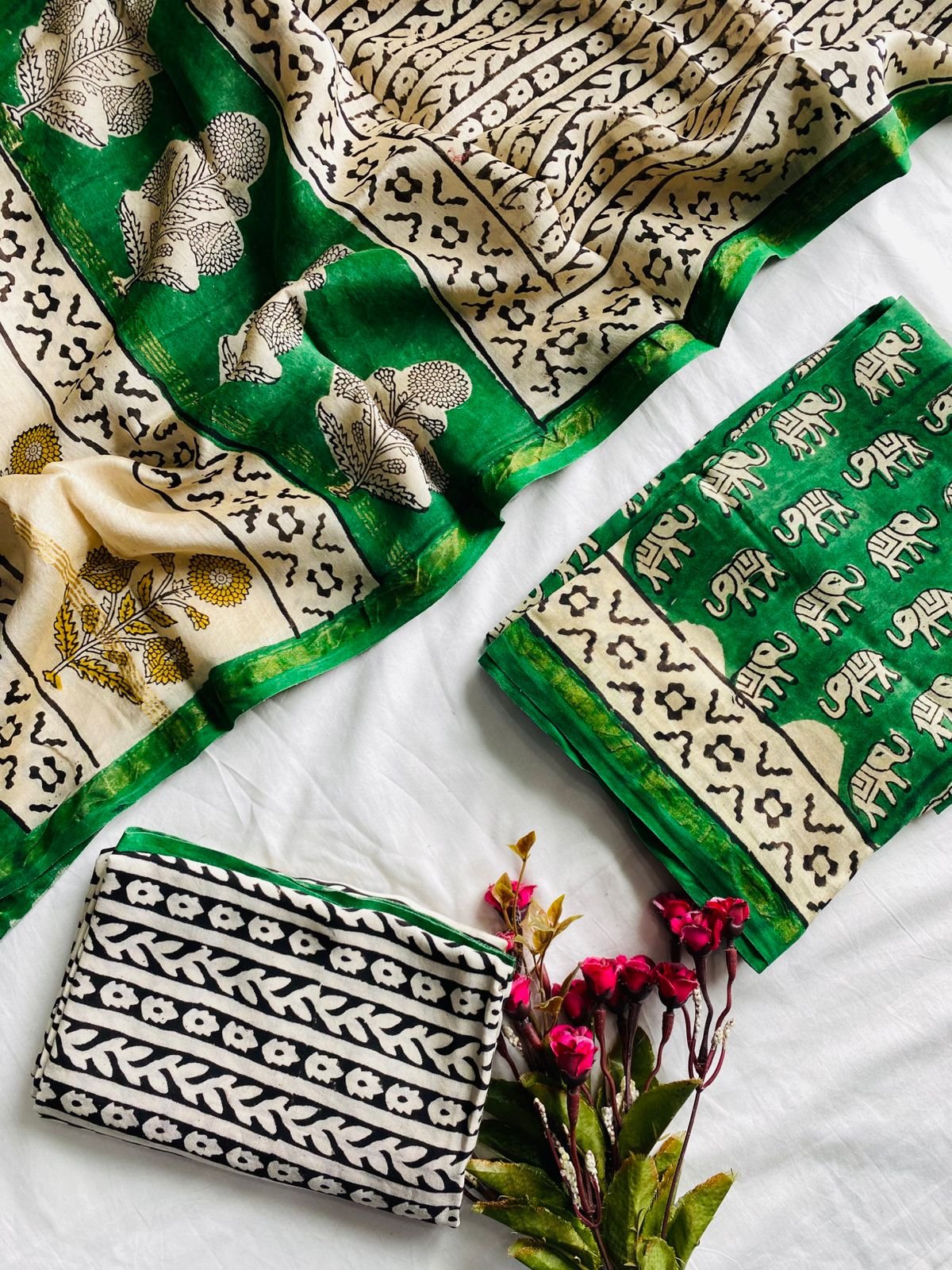 Chanderi Hand Block Printed Suit