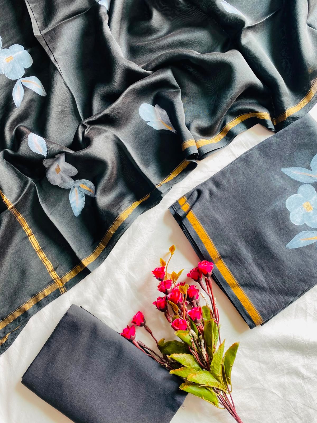 Chanderi Hand Block Printed Suit