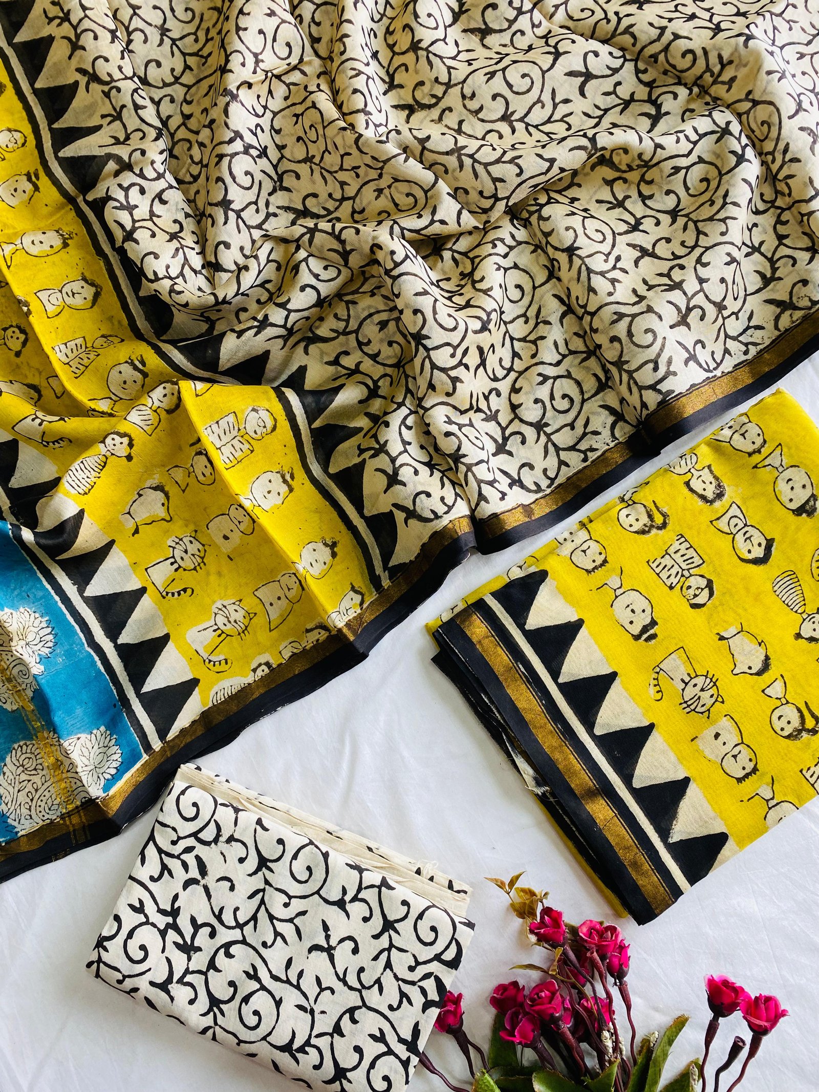 Chanderi Hand Block Printed Suit