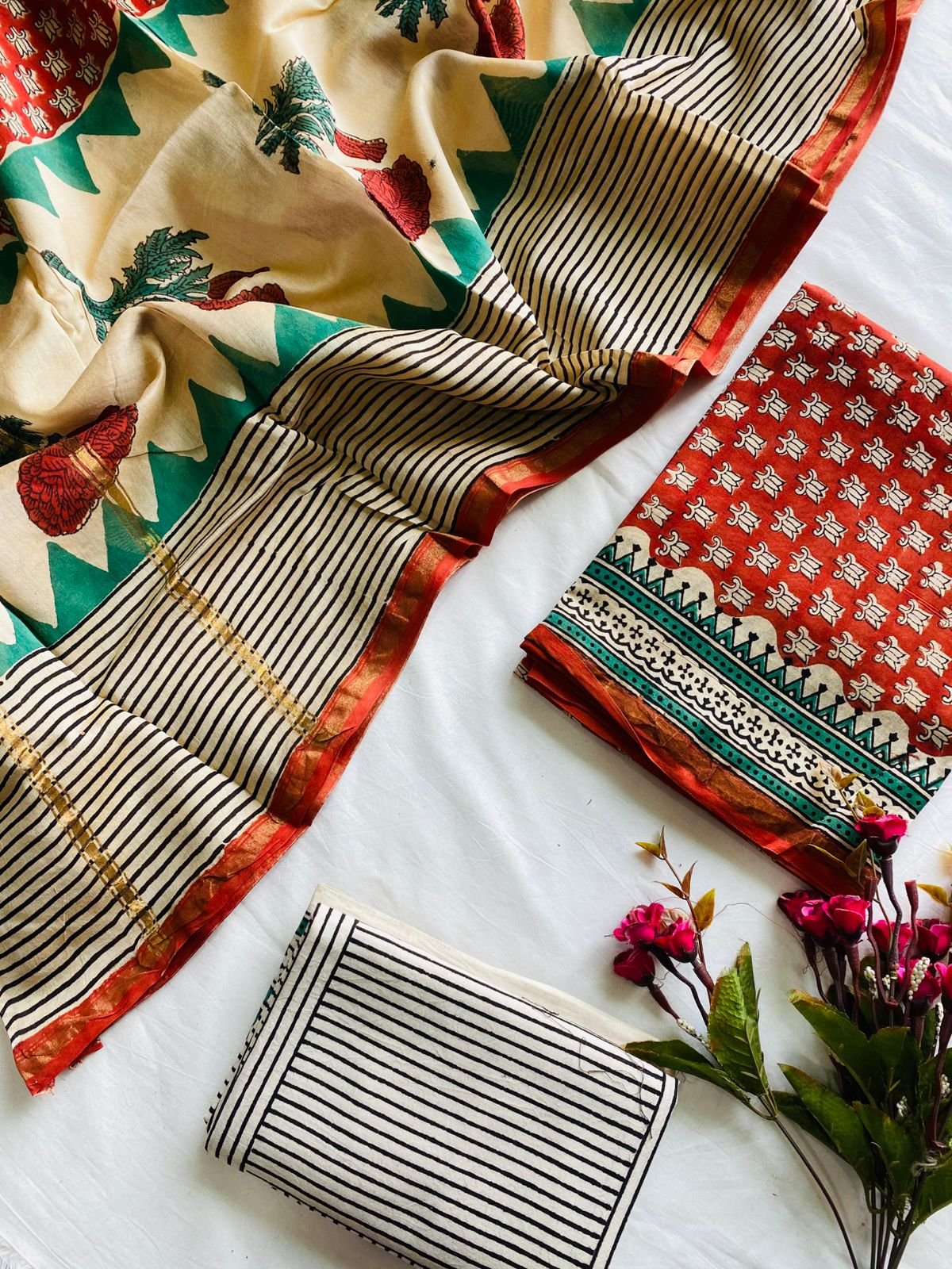 Chanderi Hand Block Printed Suit