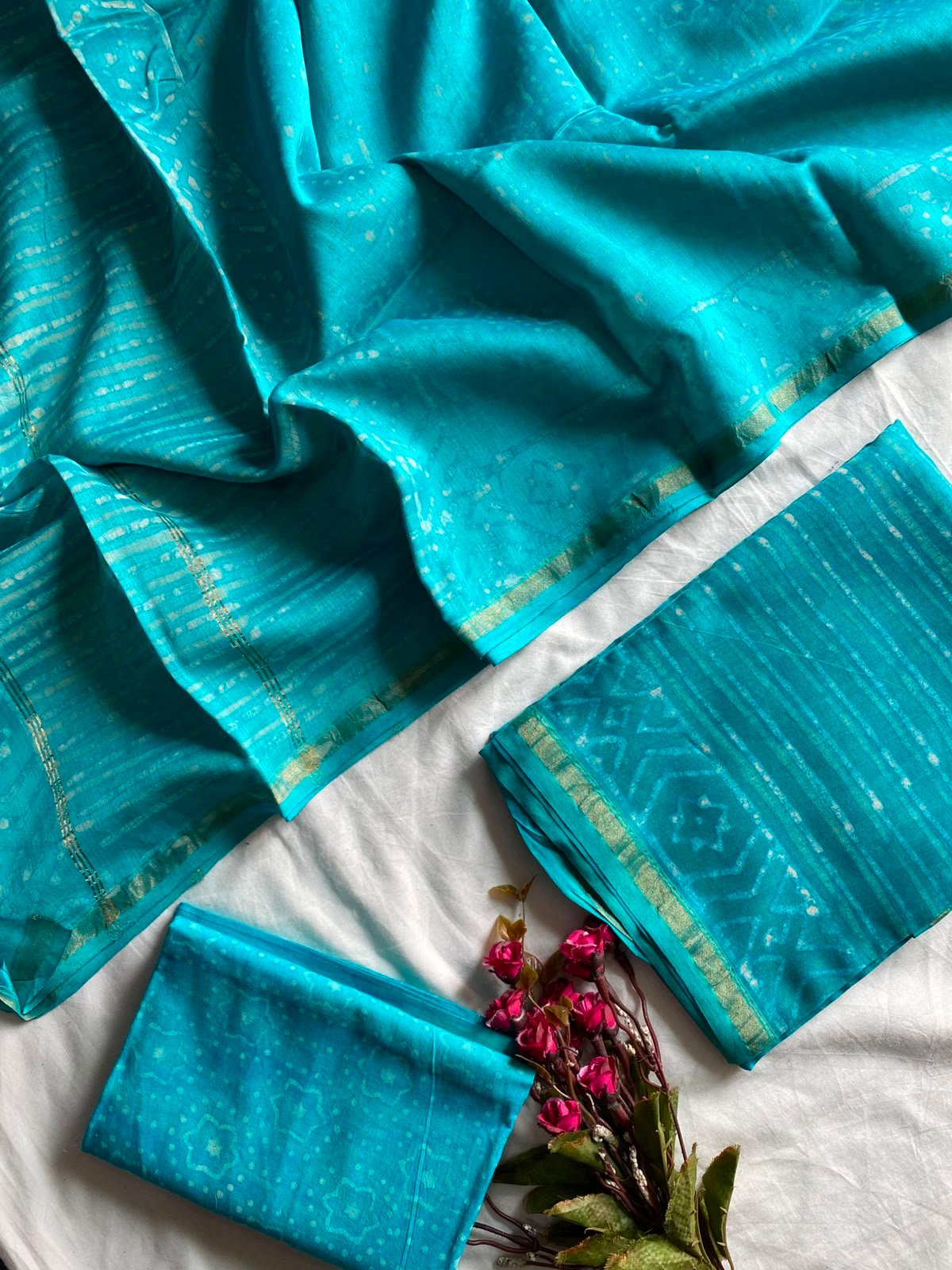 Chanderi Hand Block Printed Suit