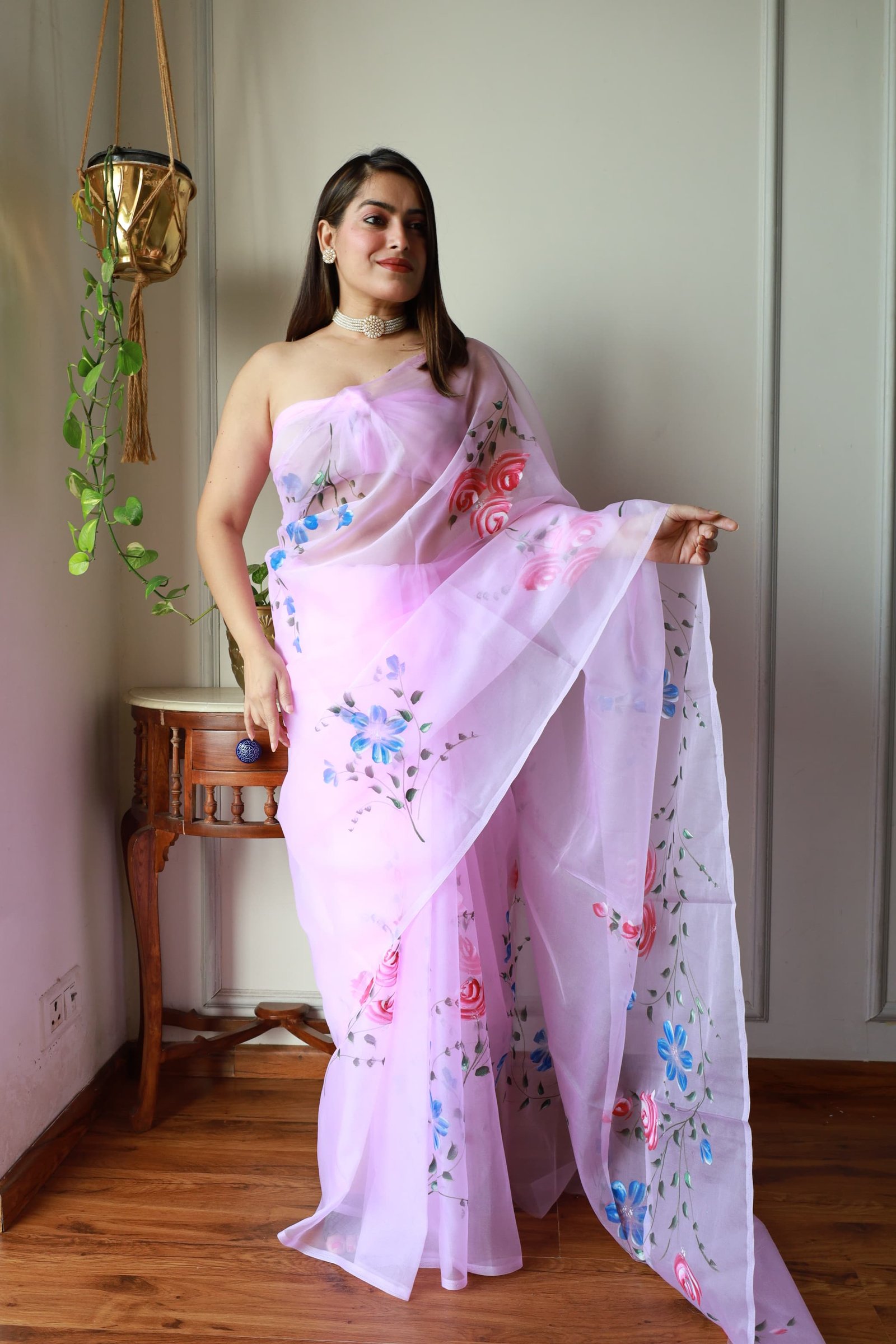 Organza Hand Painted Saree