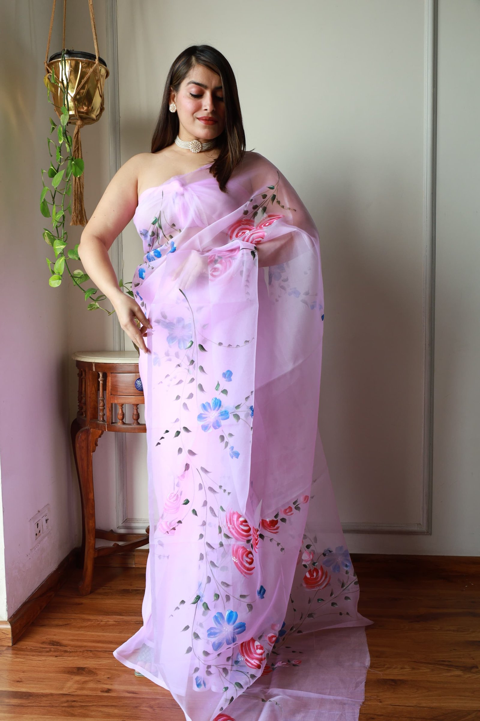 Organza Hand Painted Saree