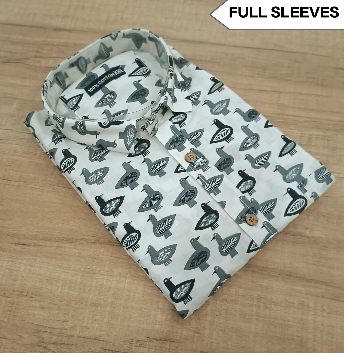 Cotton Printed Men Shirt Full Sleeve